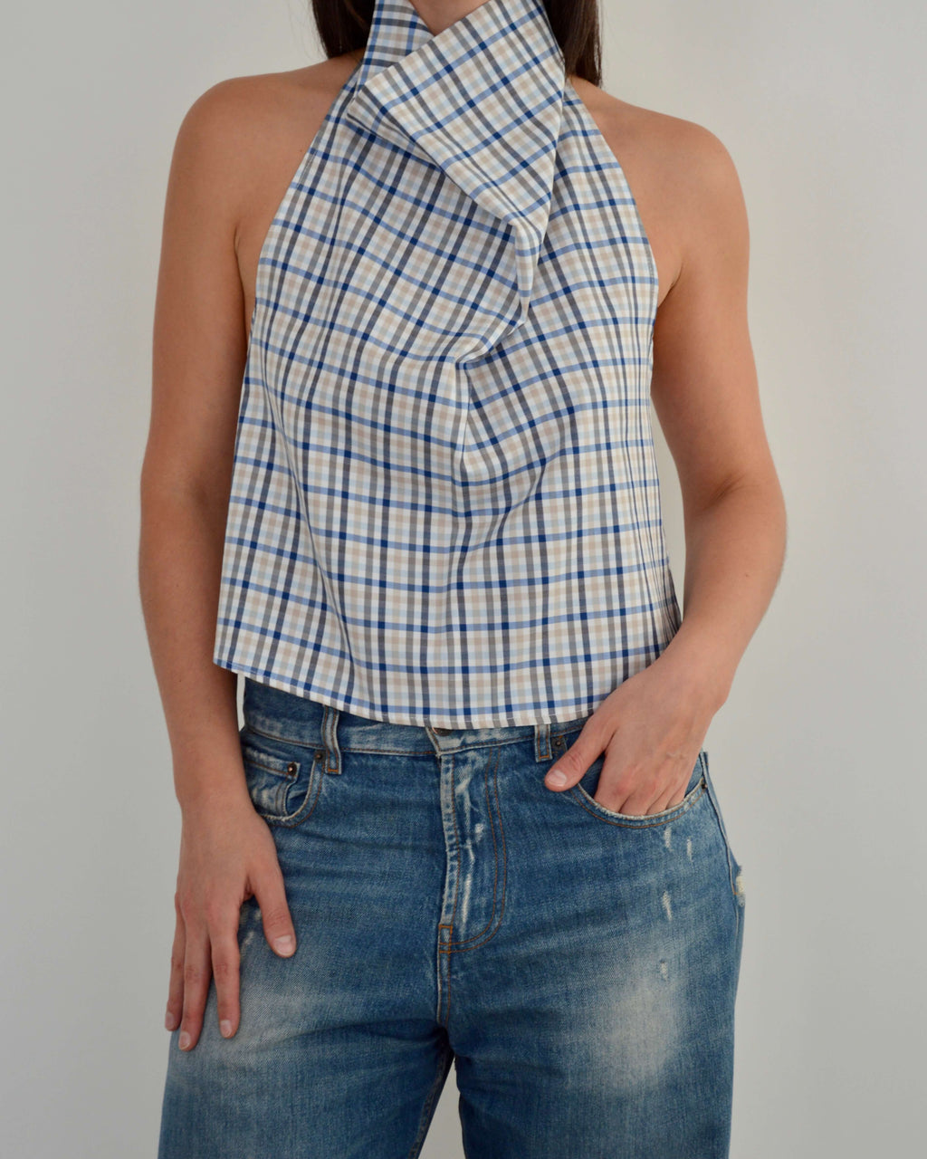 Halter Blouse - Perfect Blue (M)