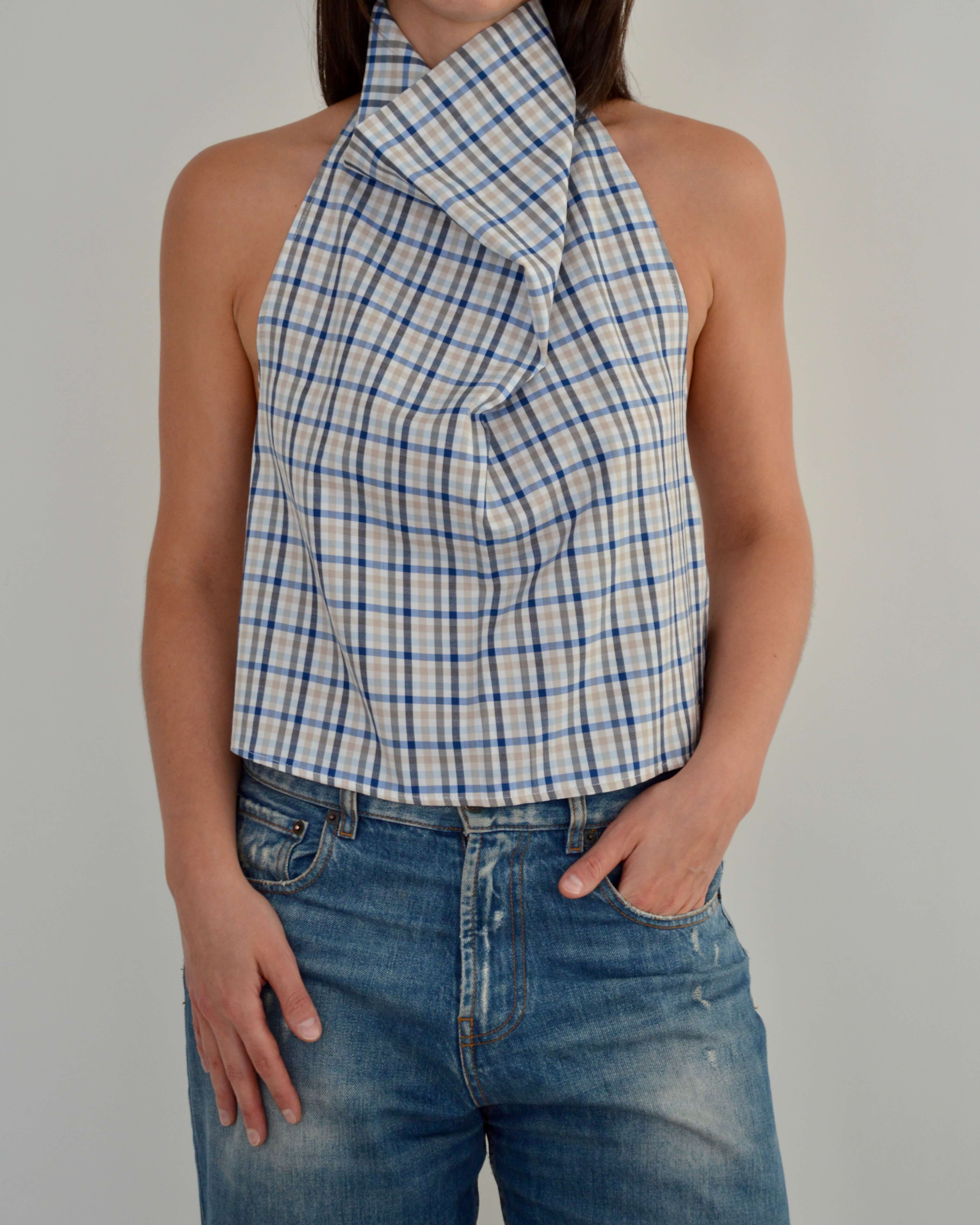 Halter Blouse - Perfect Blue (M)