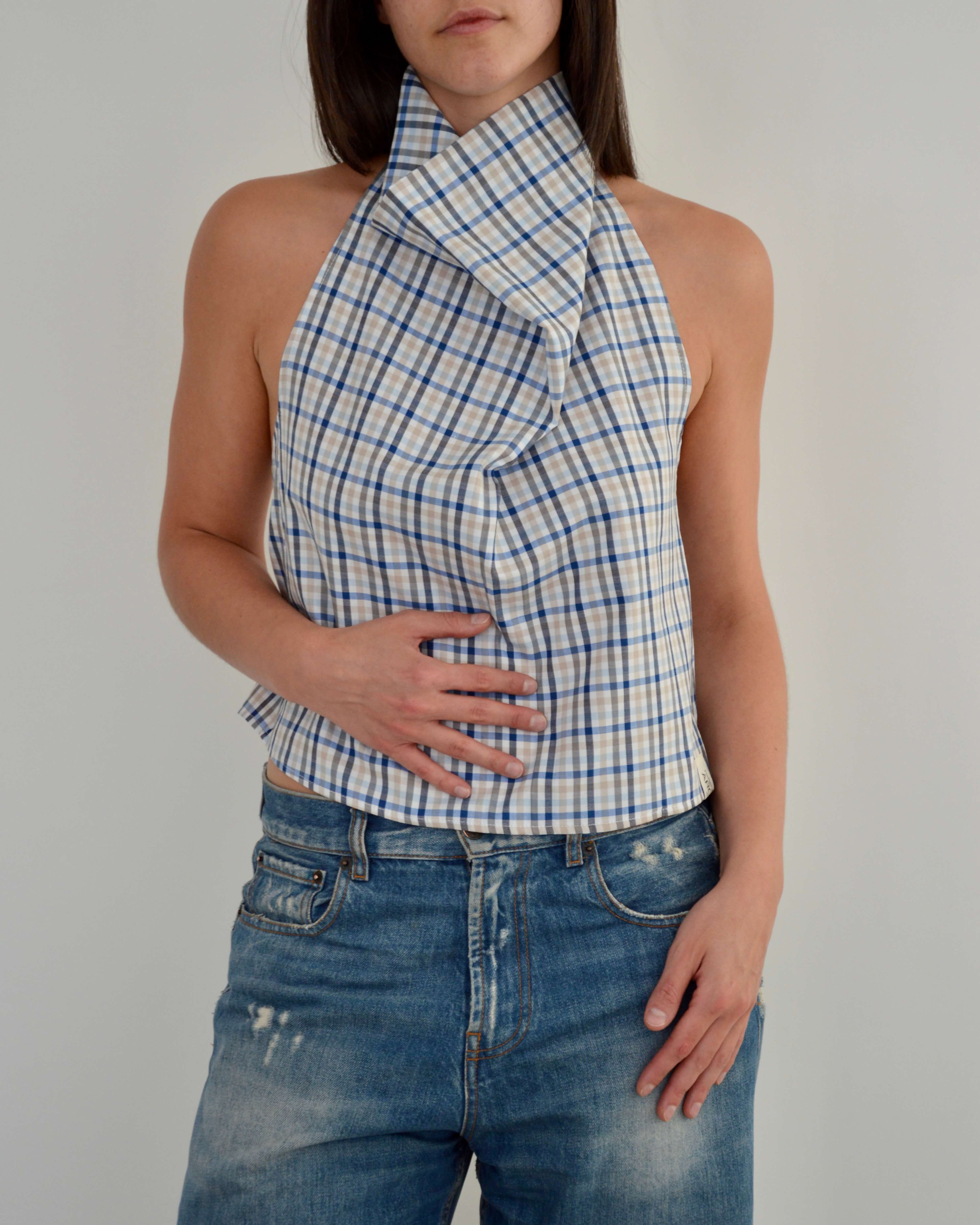 Halter Blouse - Perfect Blue (M)