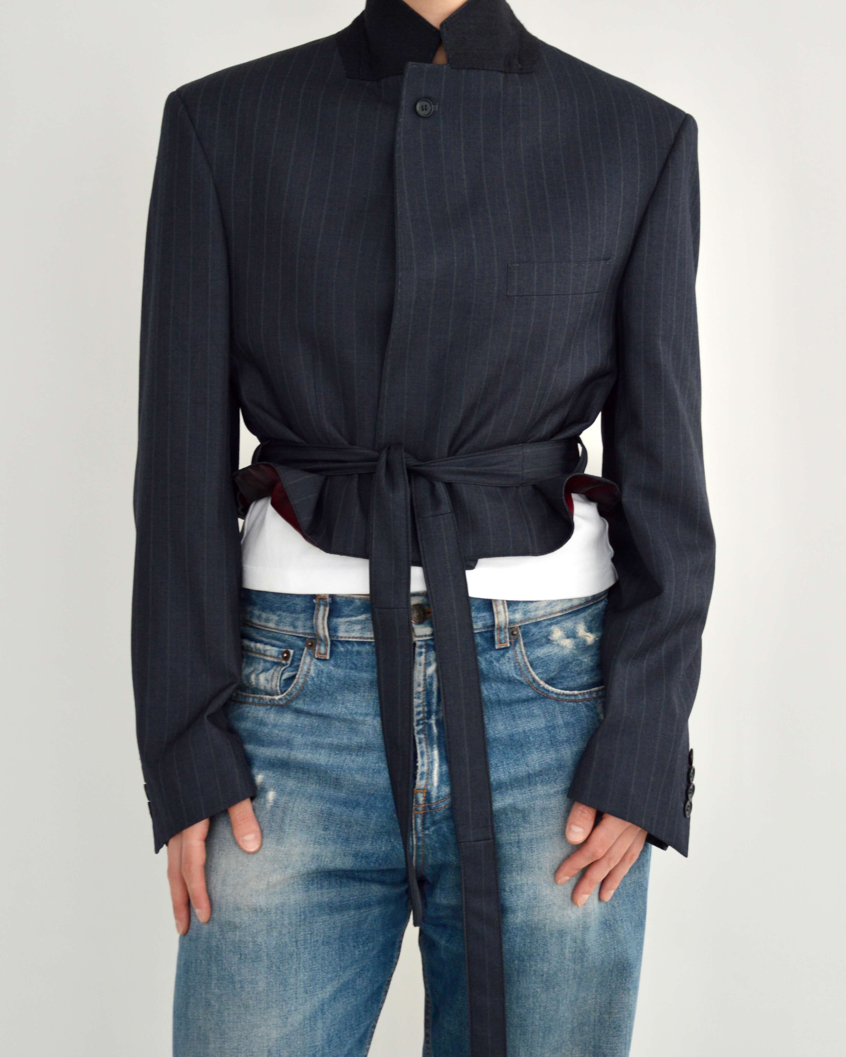 Vegan Tied-up Blazer - Navy (M)