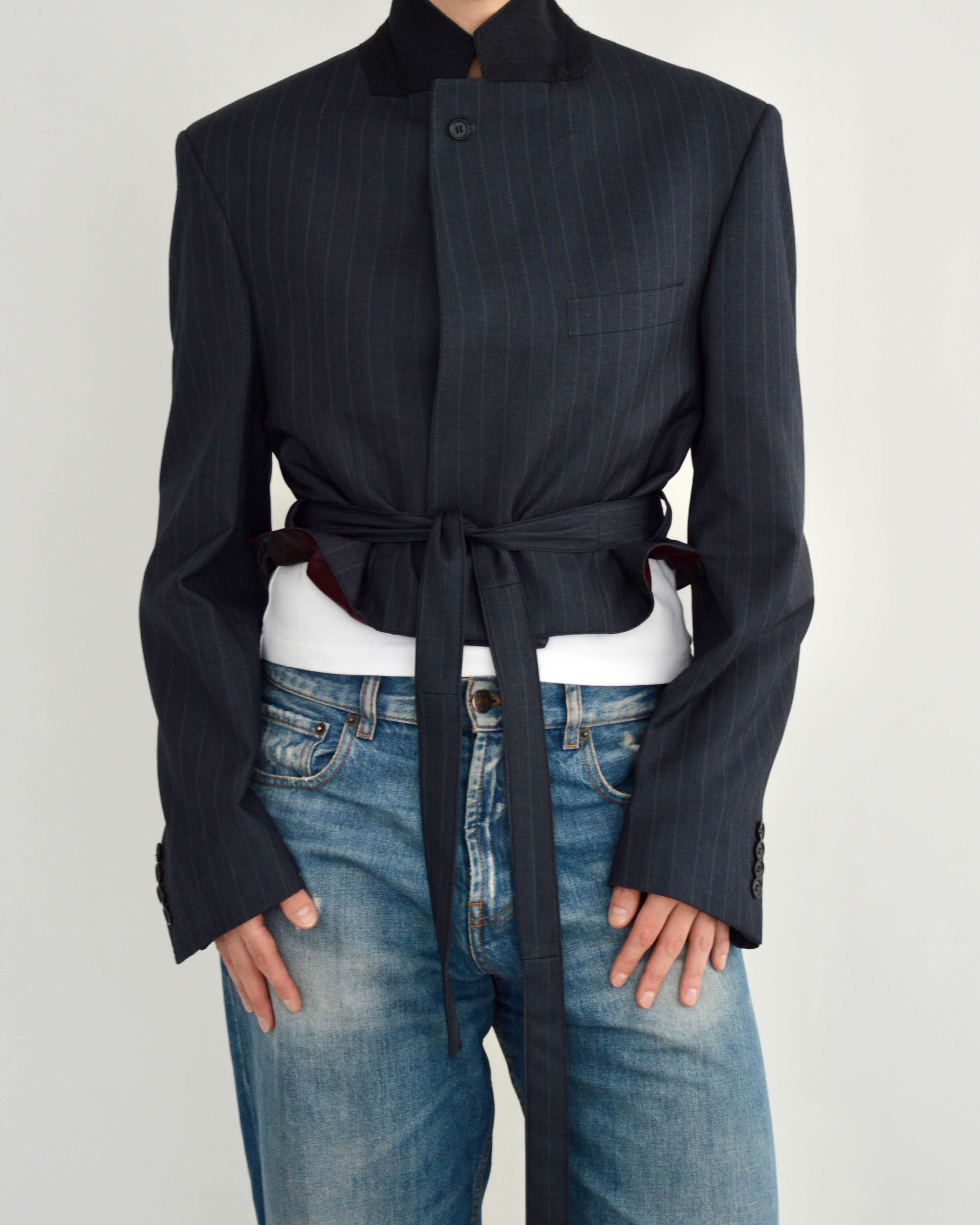 Vegan Tied-up Blazer - Navy (M)