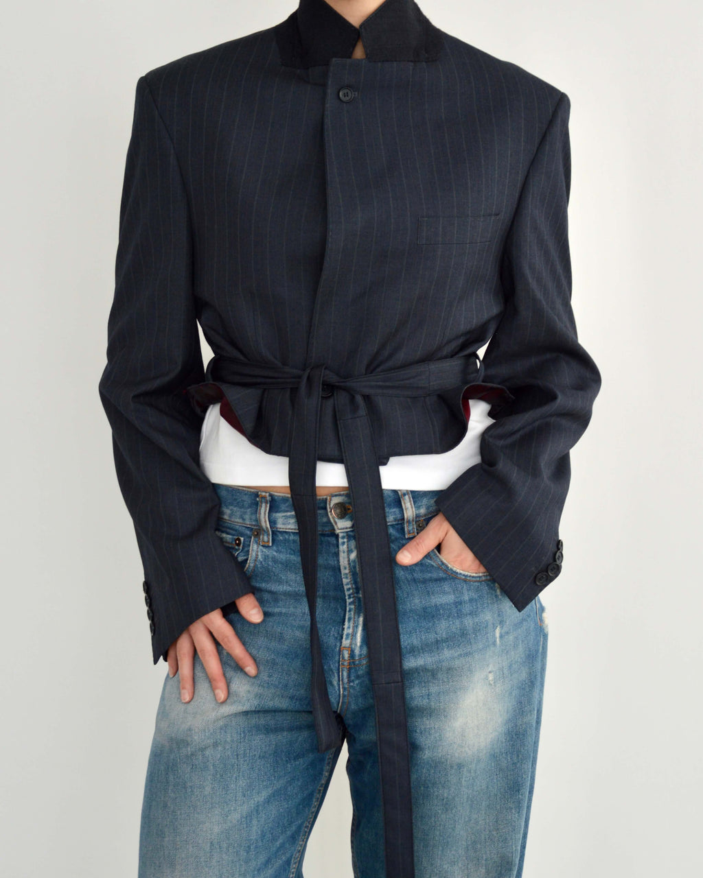 Vegan Tied-up Blazer - Navy (M)