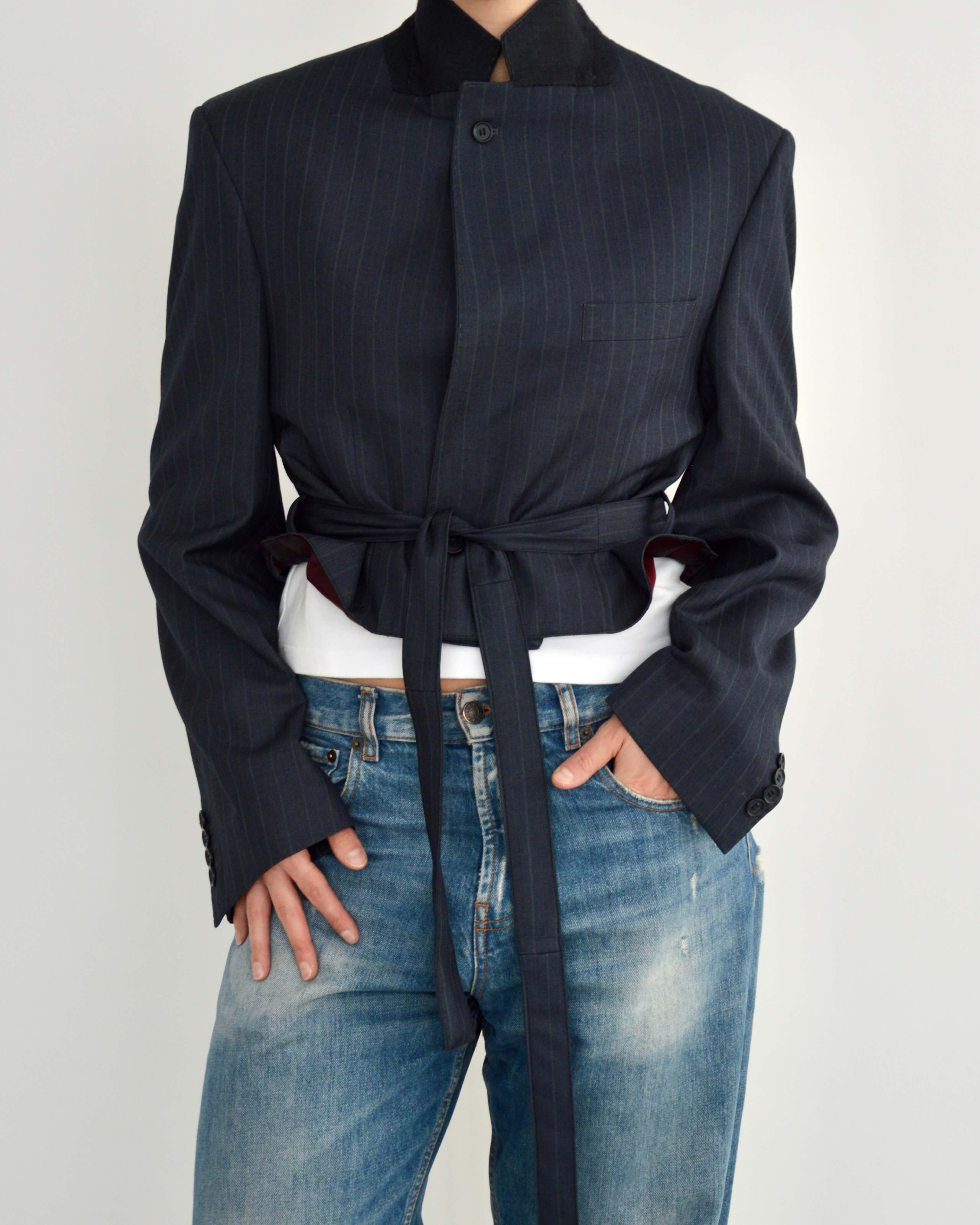Vegan Tied-up Blazer - Navy (M)