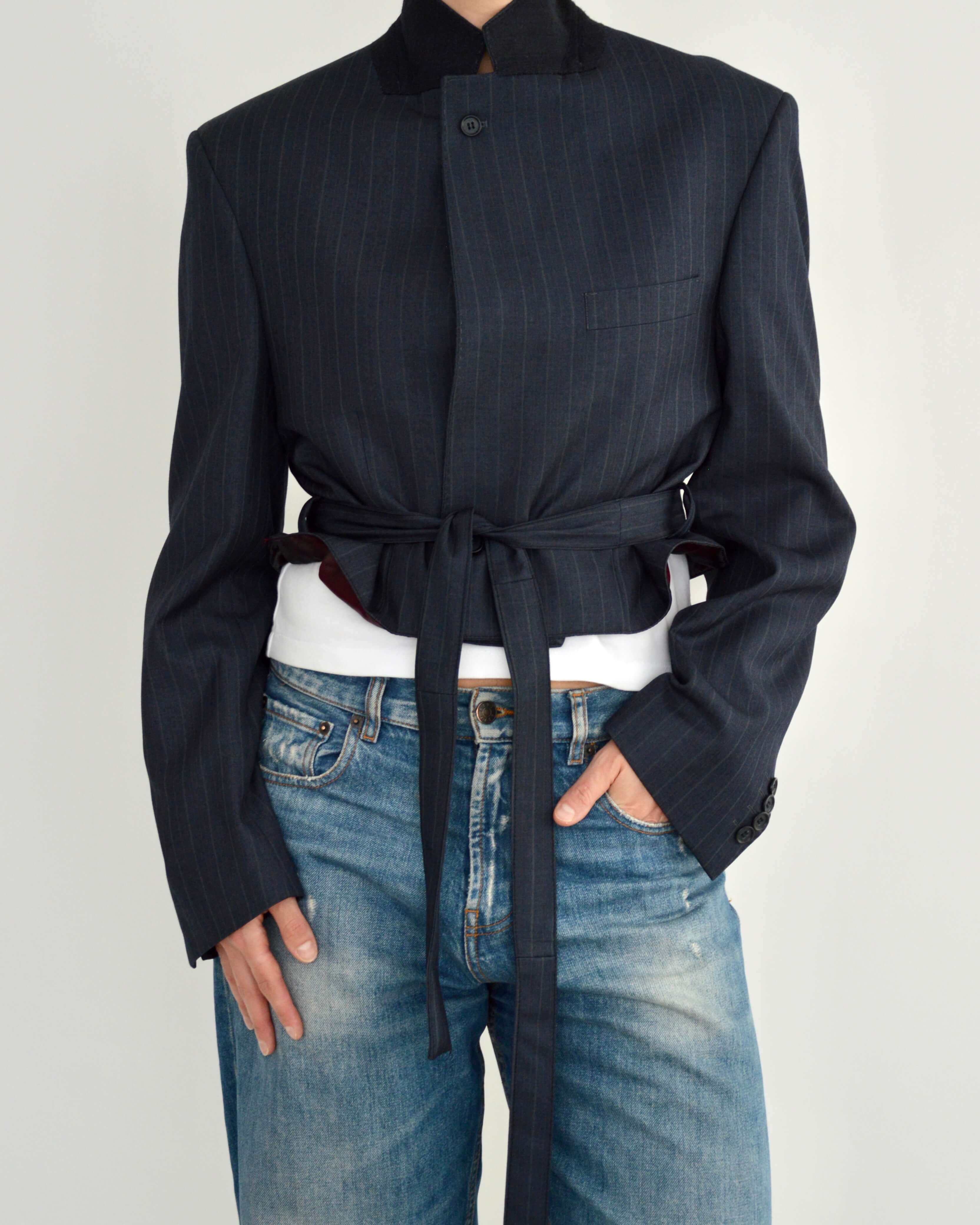 Vegan Tied-up Blazer - Navy (M)