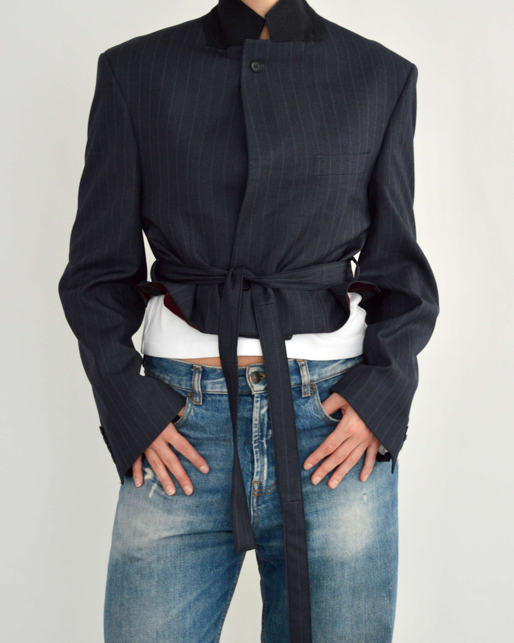 Vegan Tied-up Blazer - Navy (M)
