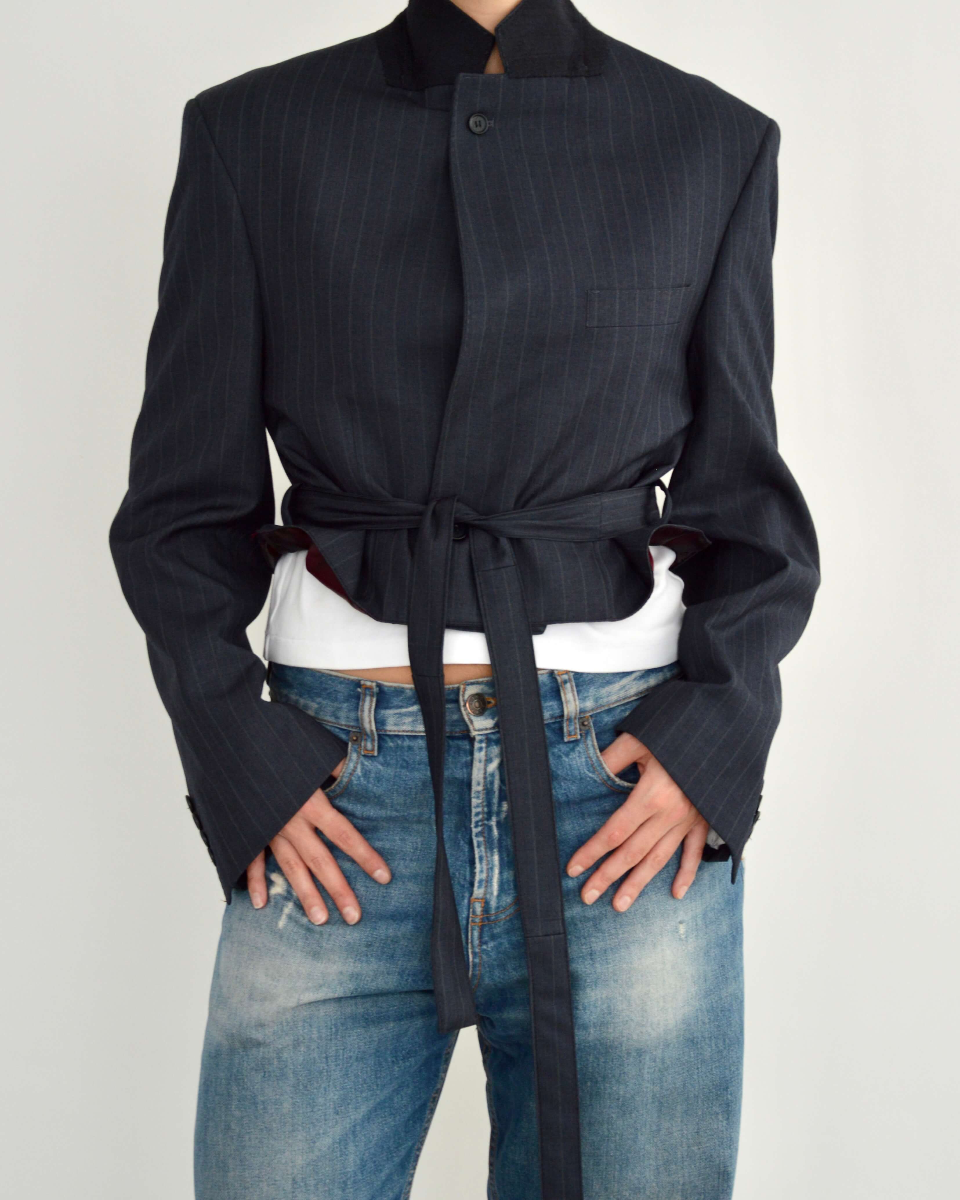 Vegan Tied-up Blazer - Navy (M)