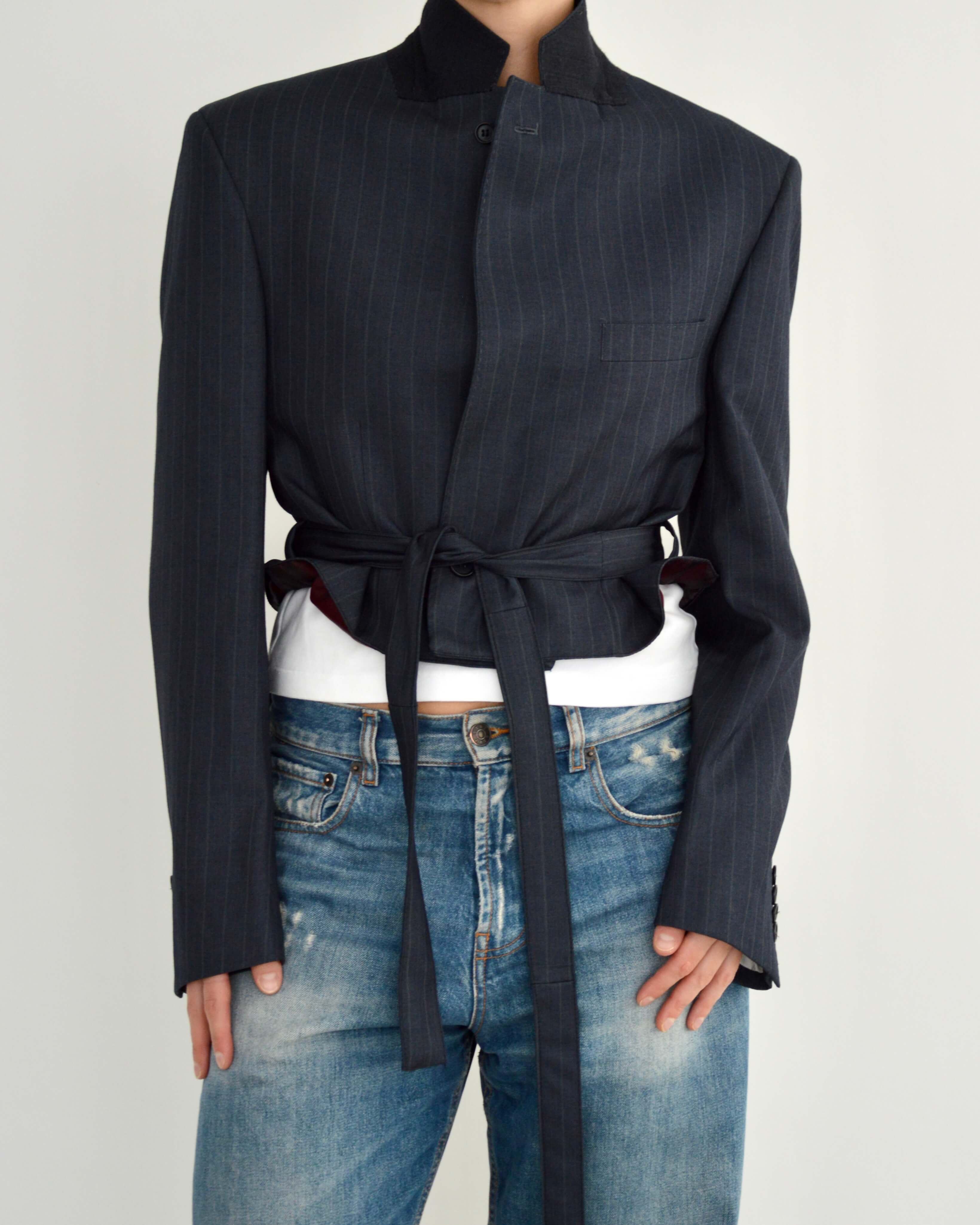 Vegan Tied-up Blazer - Navy (M)