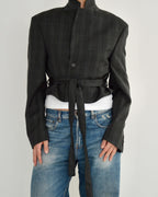 Tied-up Blazer - Grey Stripped (S)