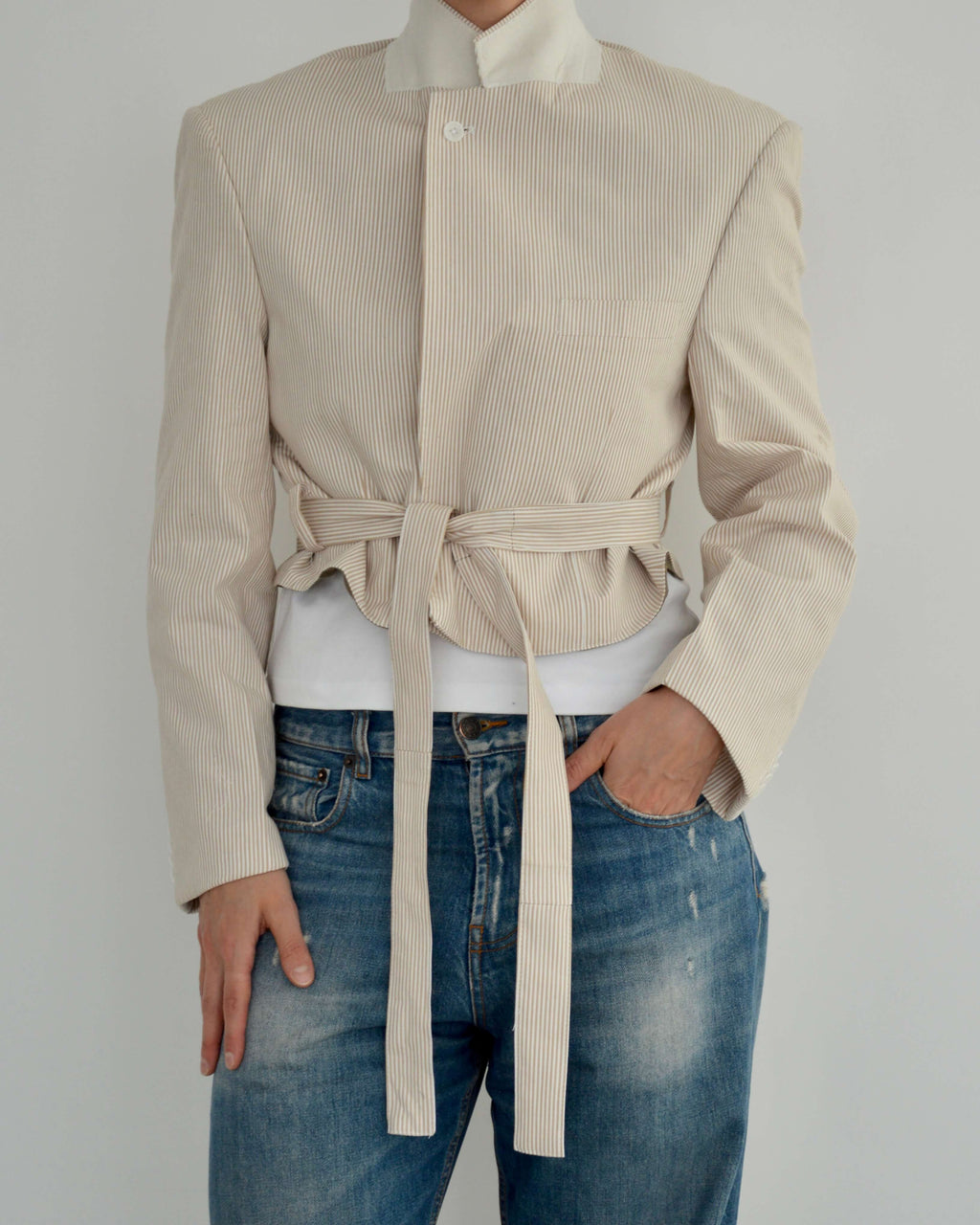 Tied-up Blazer - Cream (S)