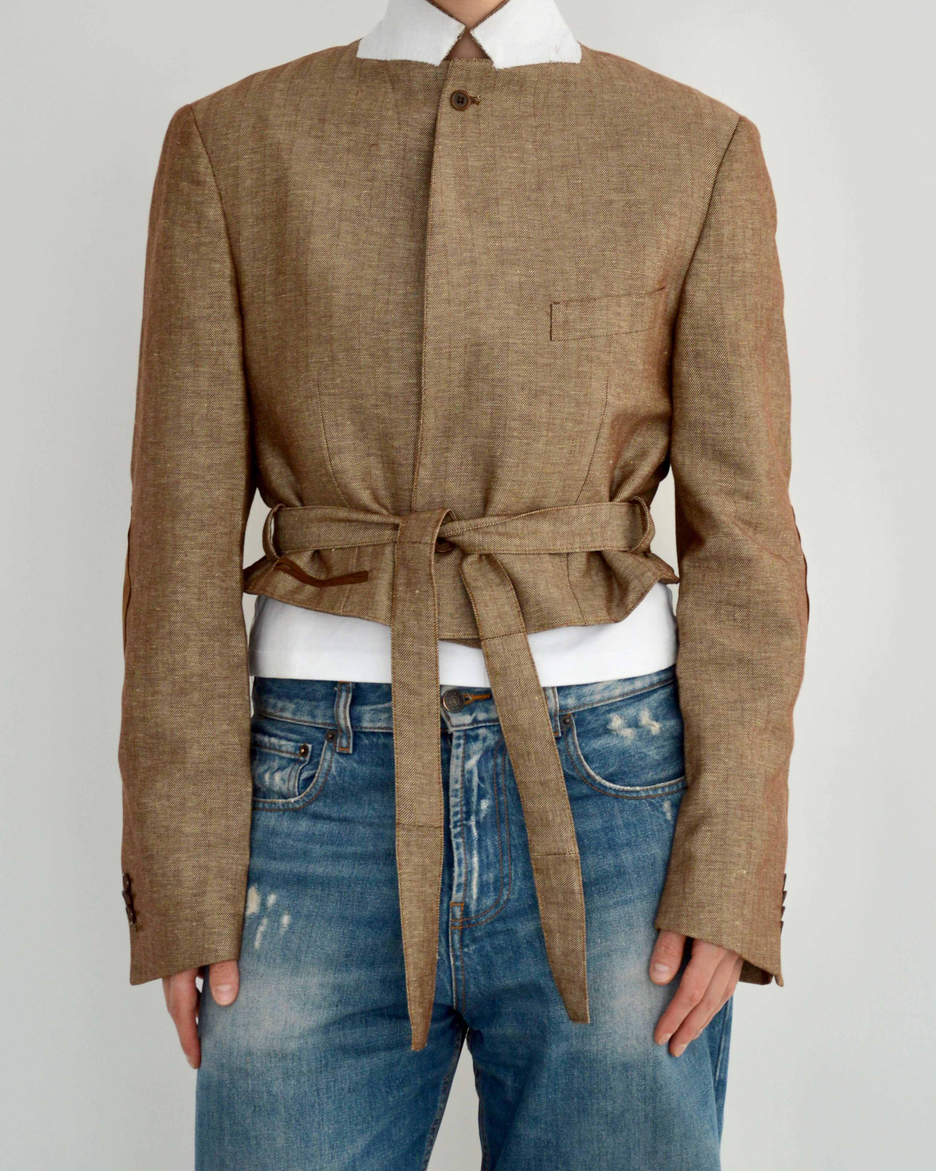 Tied-up Blazer - Linen Brown (S)