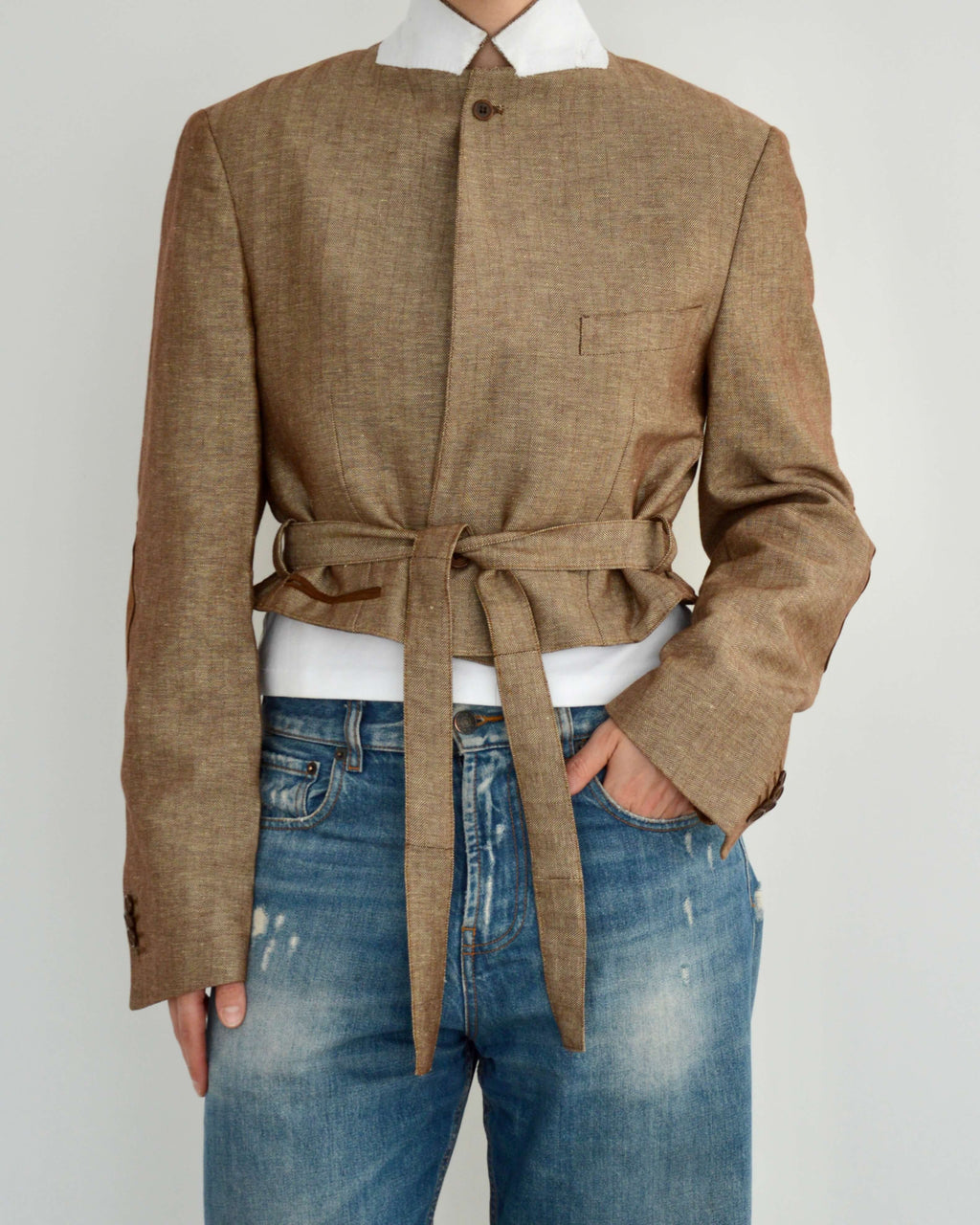 Tied-up Blazer - Linen Brown (S)