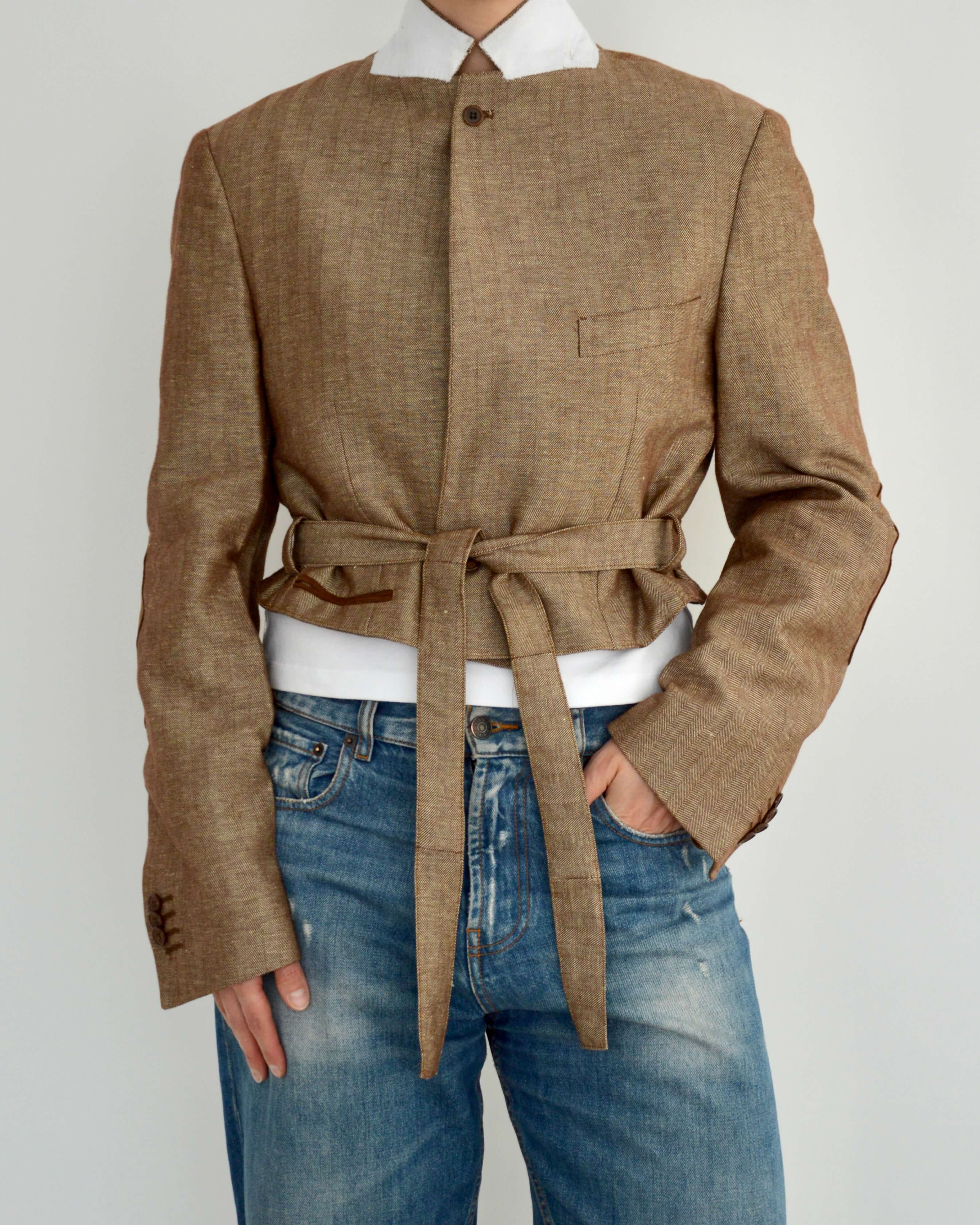 Tied-up Blazer - Linen Brown (S)