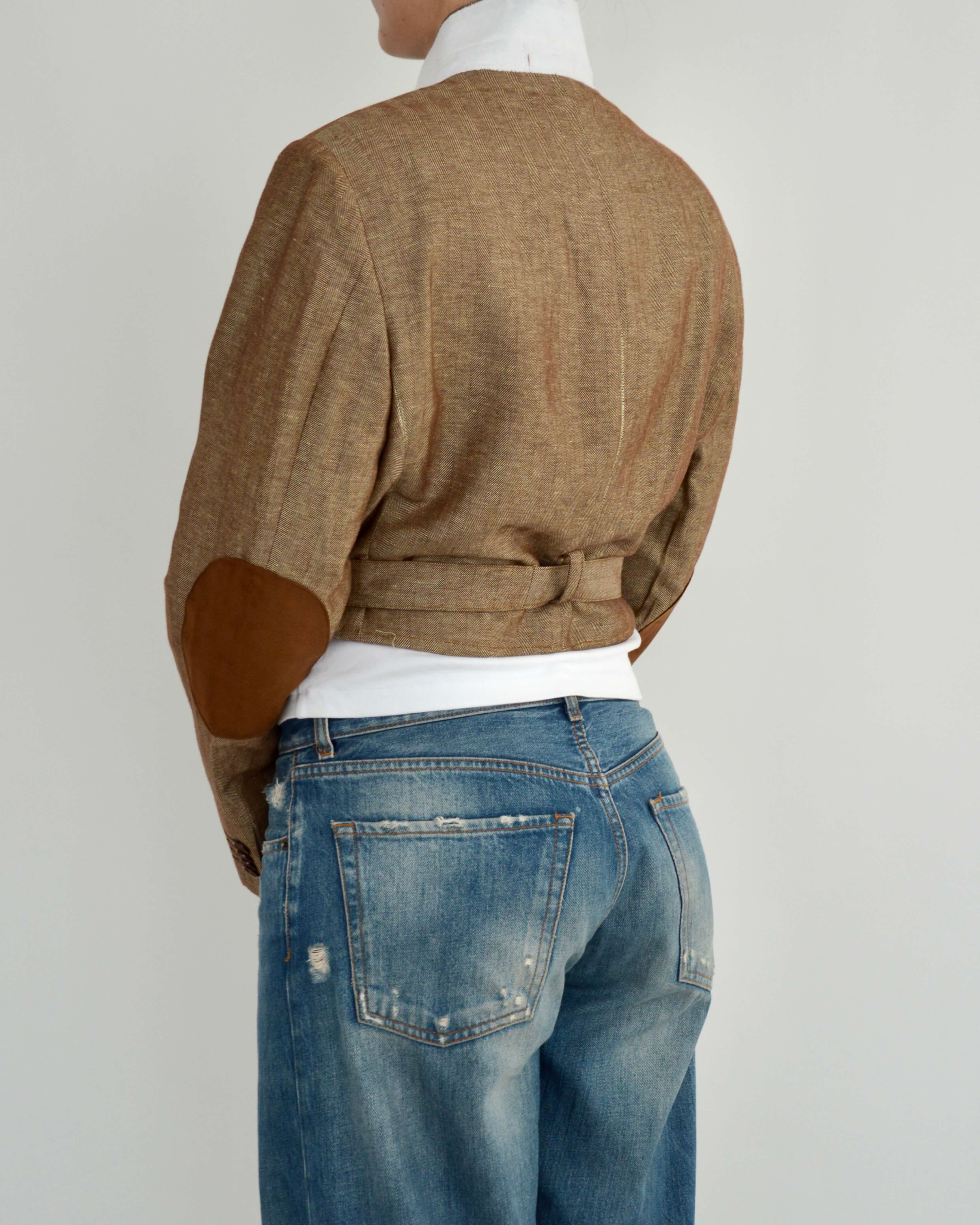 Tied-up Blazer - Linen Brown (S)