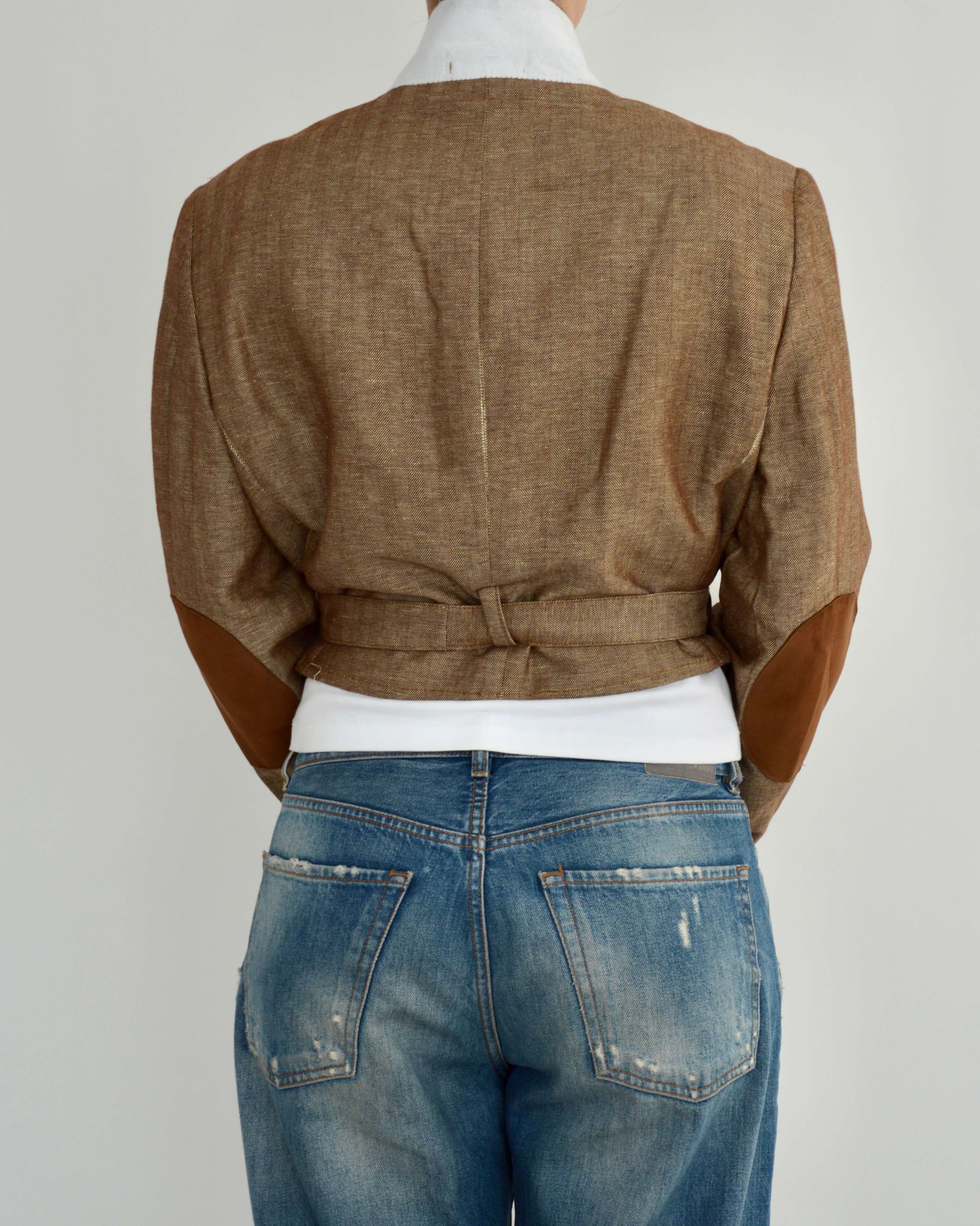 Tied-up Blazer - Linen Brown (S)