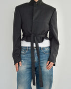 Tied-up Blazer - Grey Pinky Lines (S)