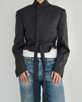 Tied-up Blazer - Grey Pinky Lines (S)