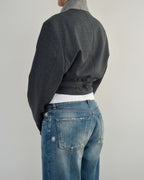Tied-up Blazer - Textured Blue (L)