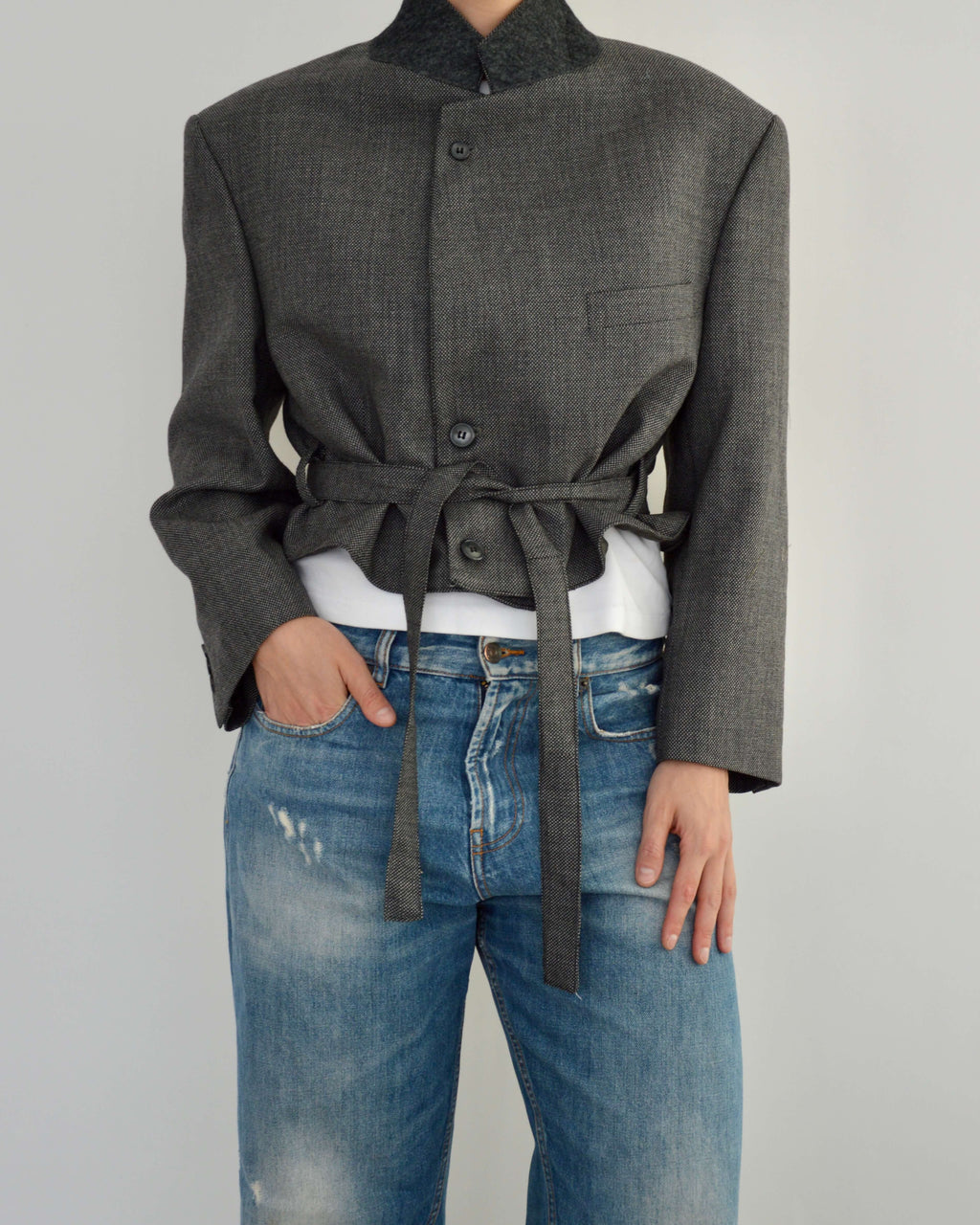 Tied-up Blazer - Textured Business (M)