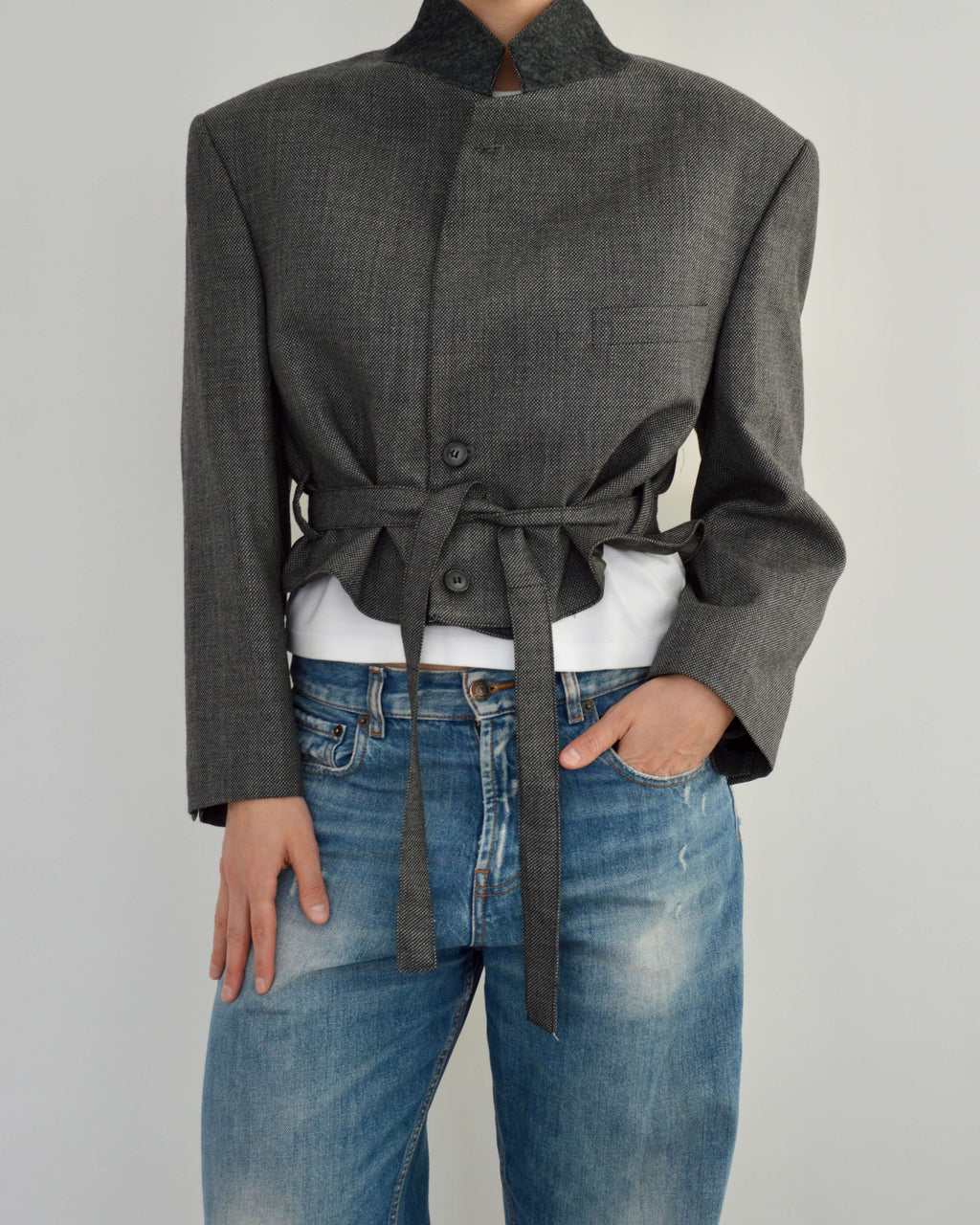 Tied-up Blazer - Textured Business (M)