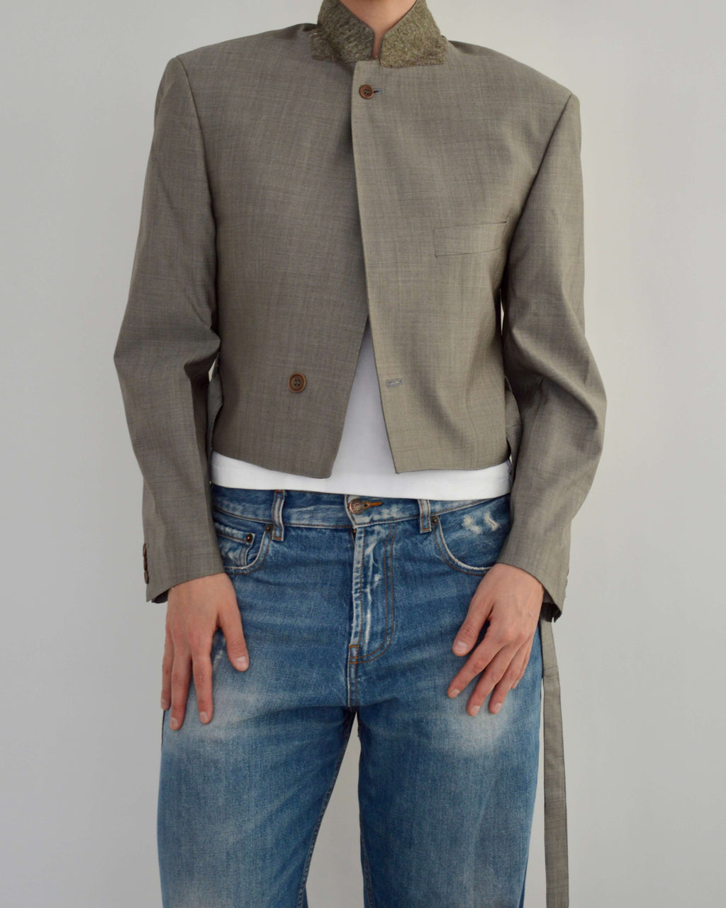 Tied-up Blazer - Silk Olive (S)