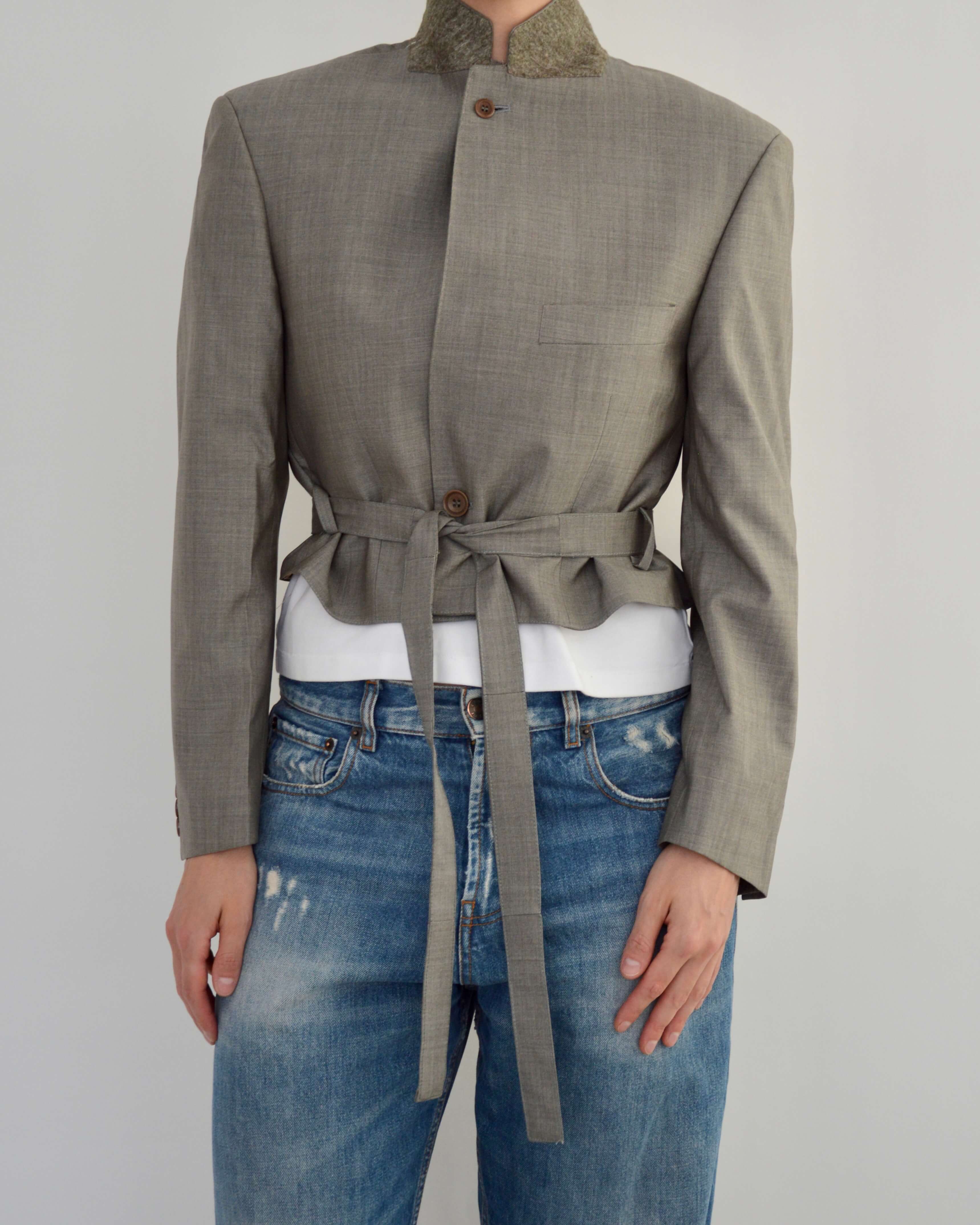 Tied-up Blazer - Silk Olive (S)