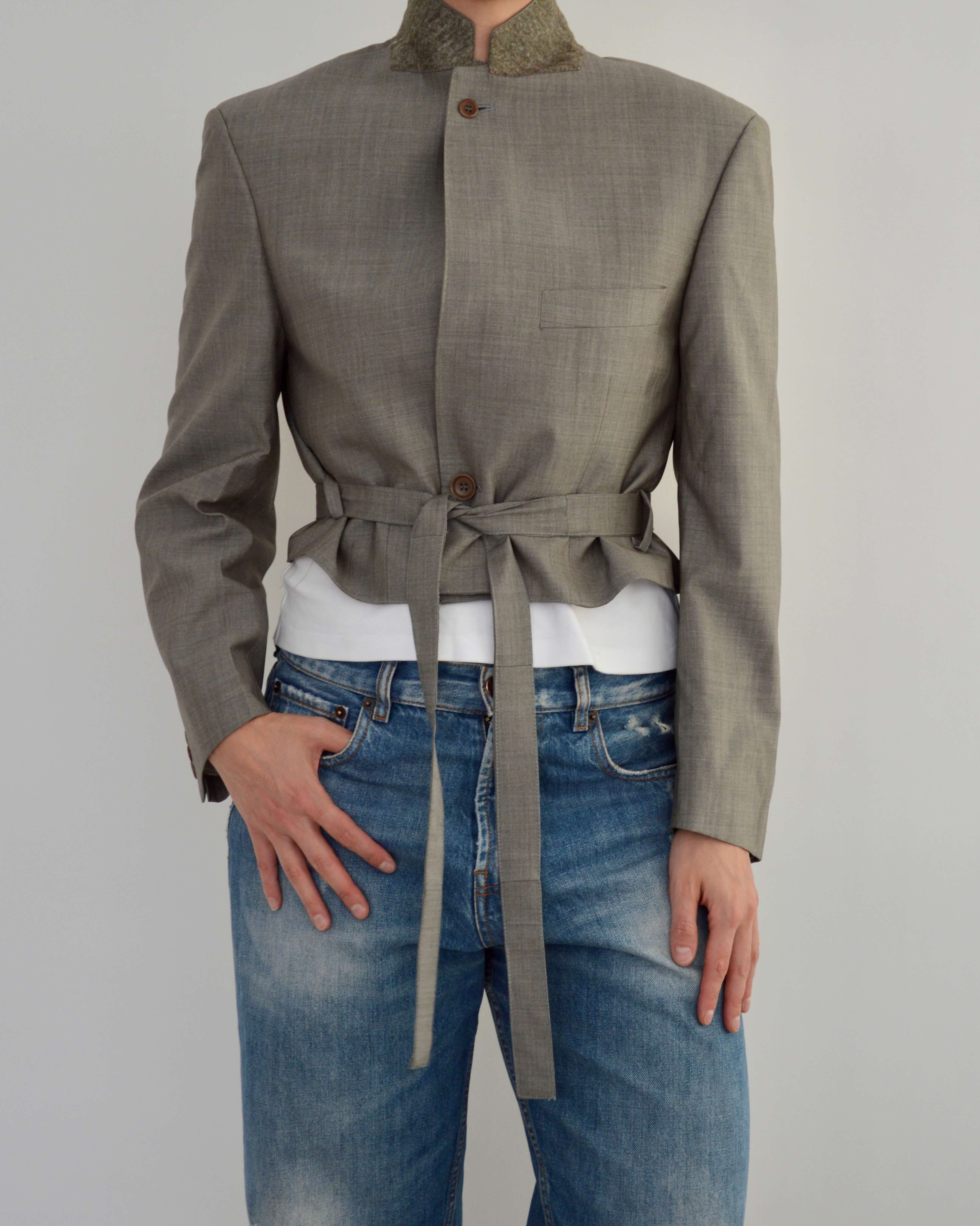 Tied-up Blazer - Silk Olive (S)