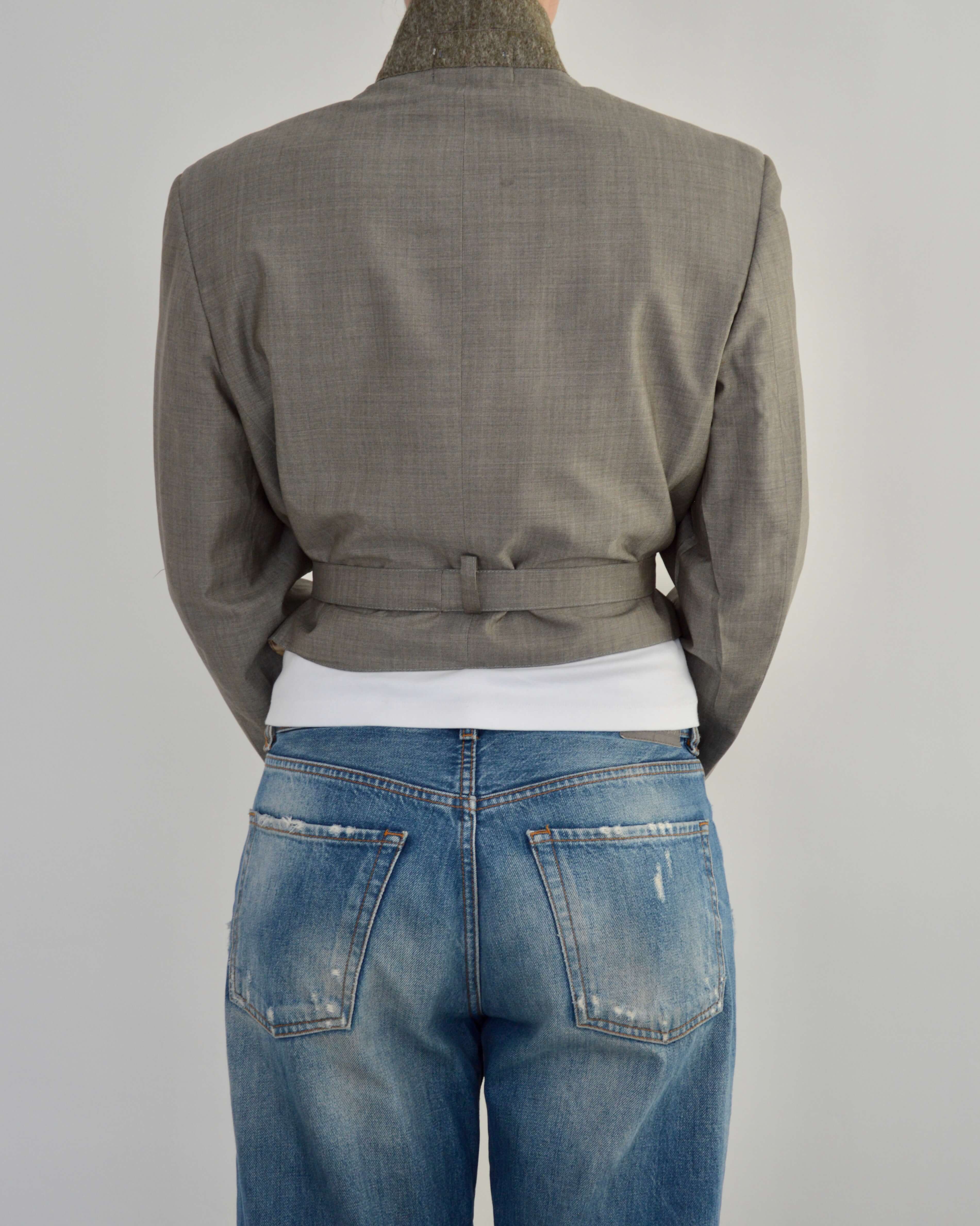 Tied-up Blazer - Silk Olive (S)