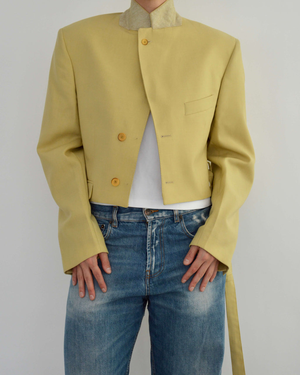 Tied-up Blazer - Textured Gold (M)