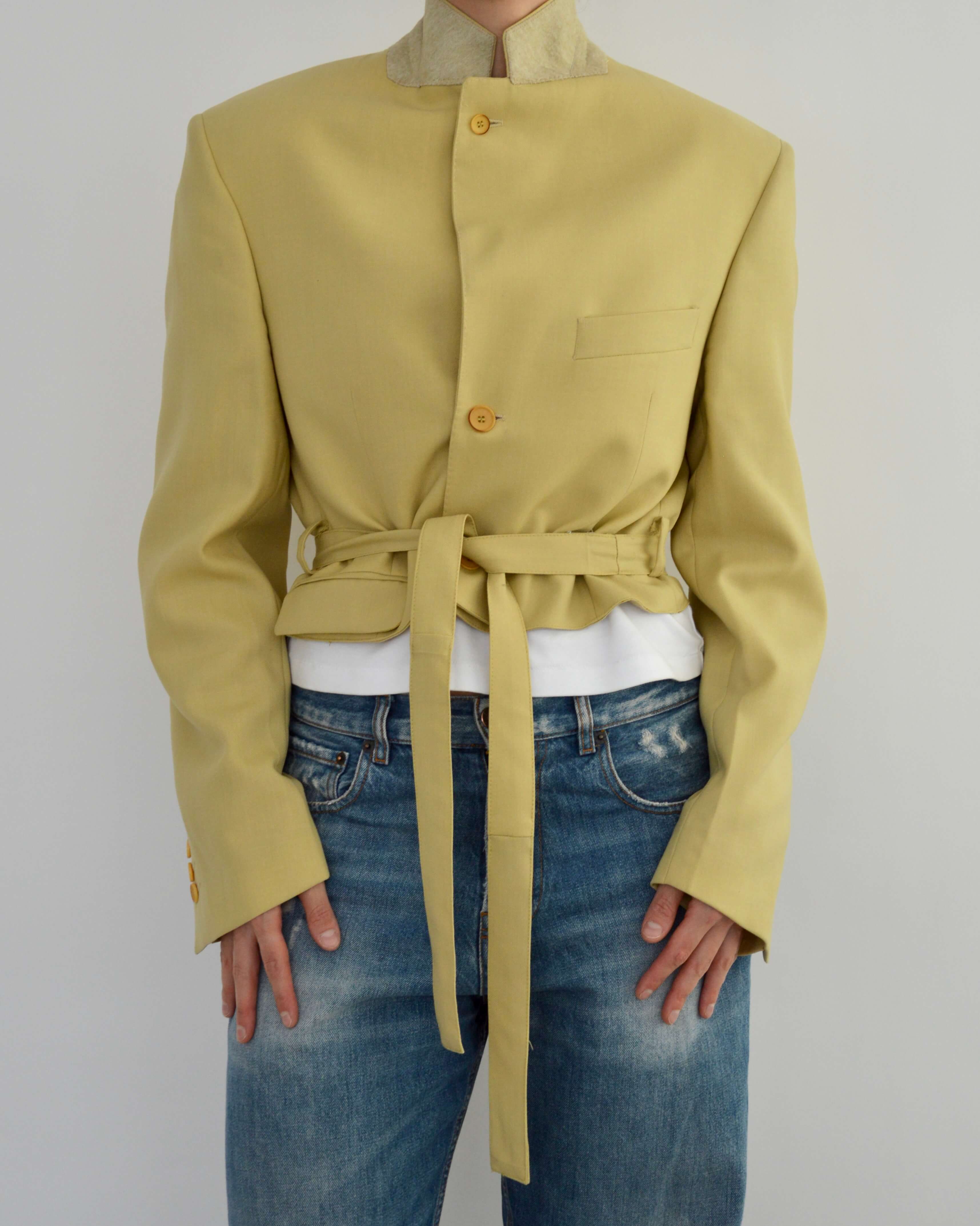 Tied-up Blazer - Textured Gold (M)