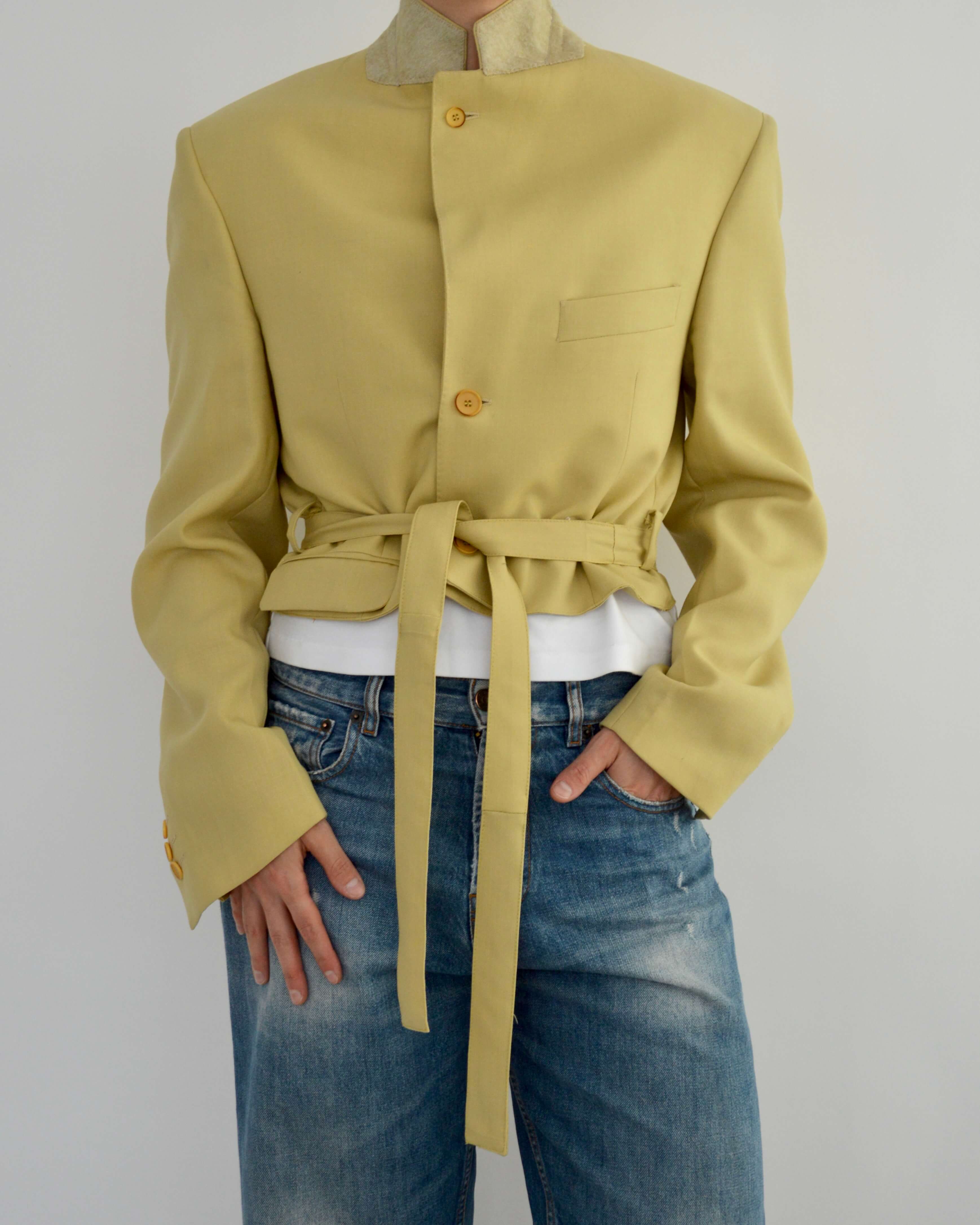 Tied-up Blazer - Textured Gold (M)