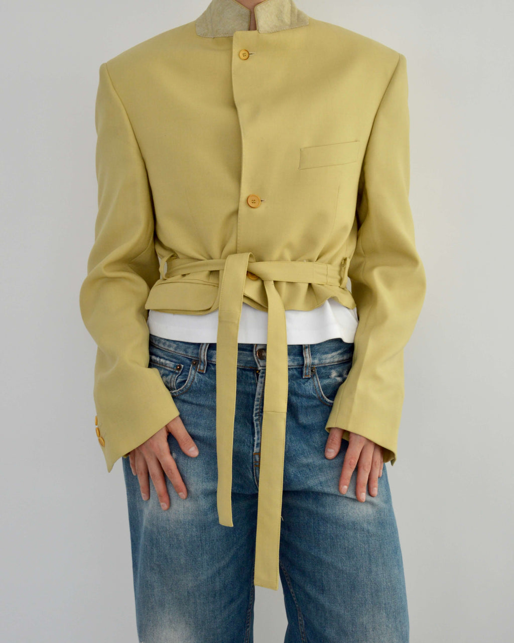 Tied-up Blazer - Textured Gold (M)