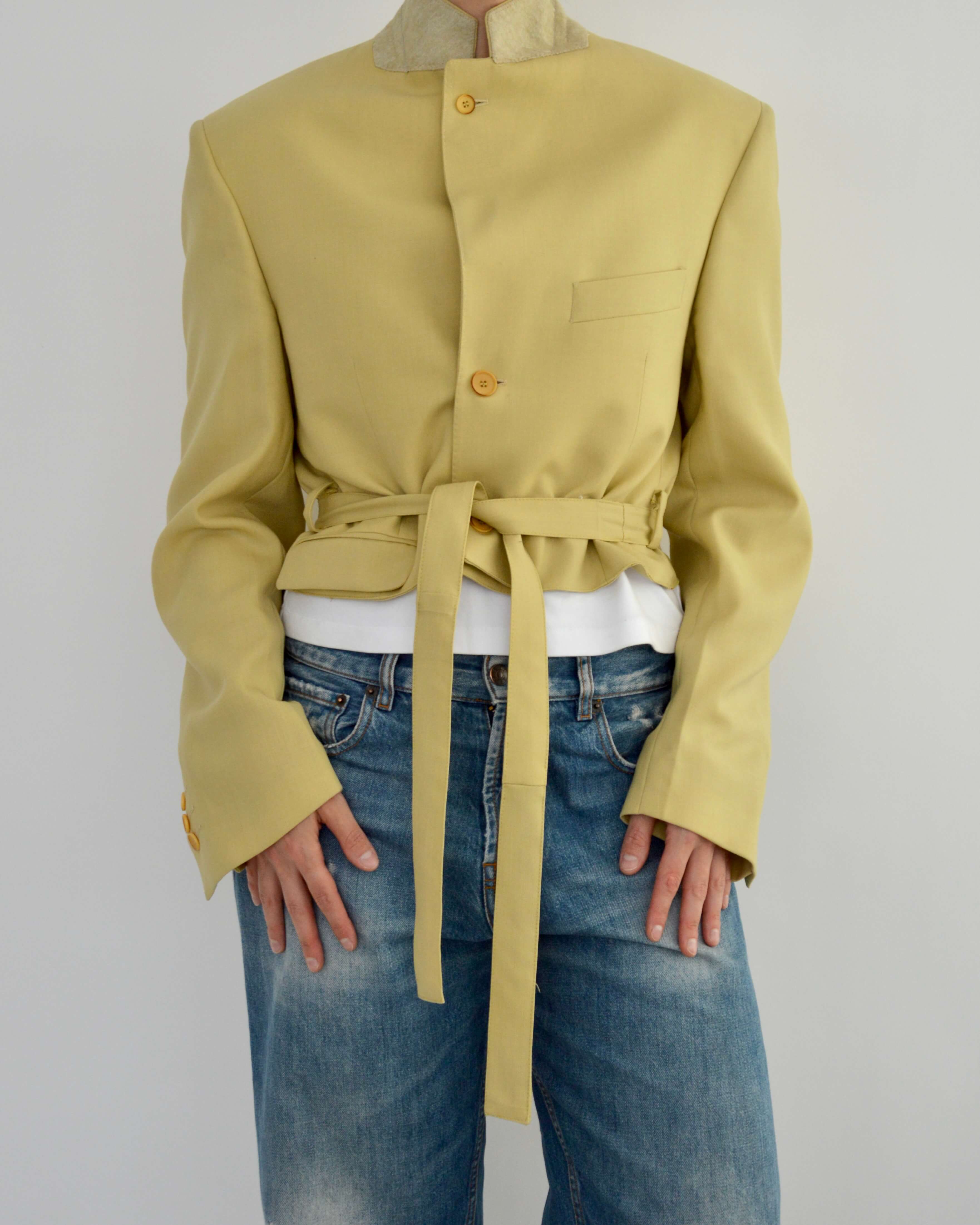 Tied-up Blazer - Textured Gold (M)