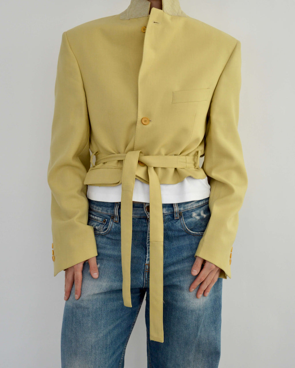 Tied-up Blazer - Textured Gold (M)