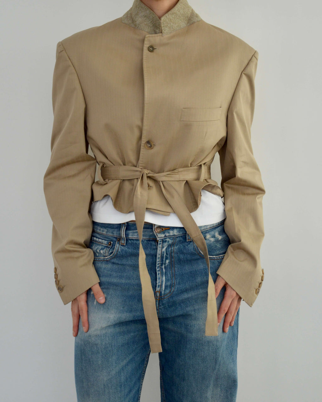 Vegan Tied-up Blazer - Beige (M)