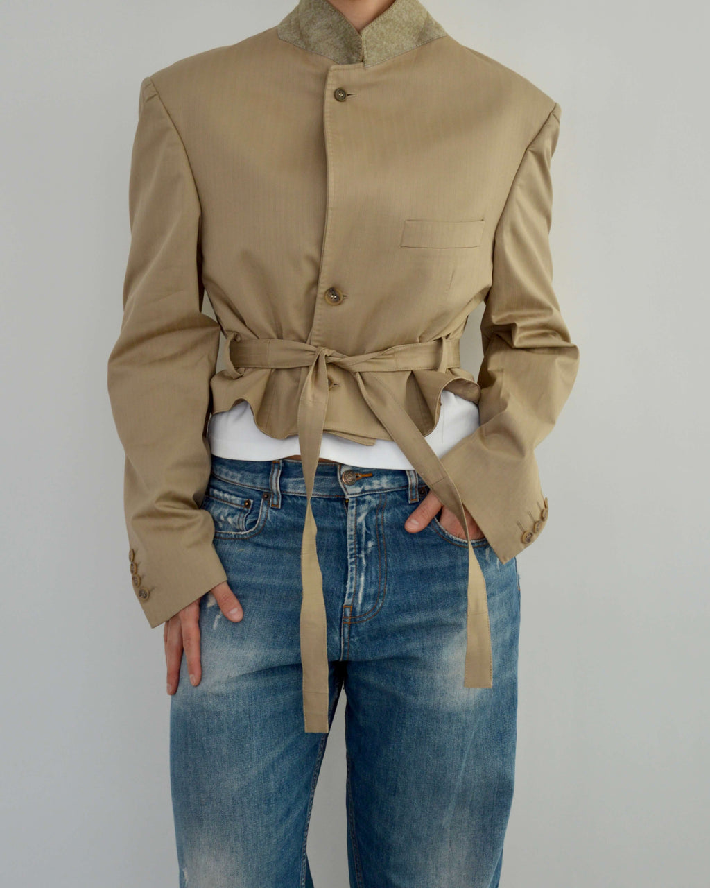 Vegan Tied-up Blazer - Beige (M)