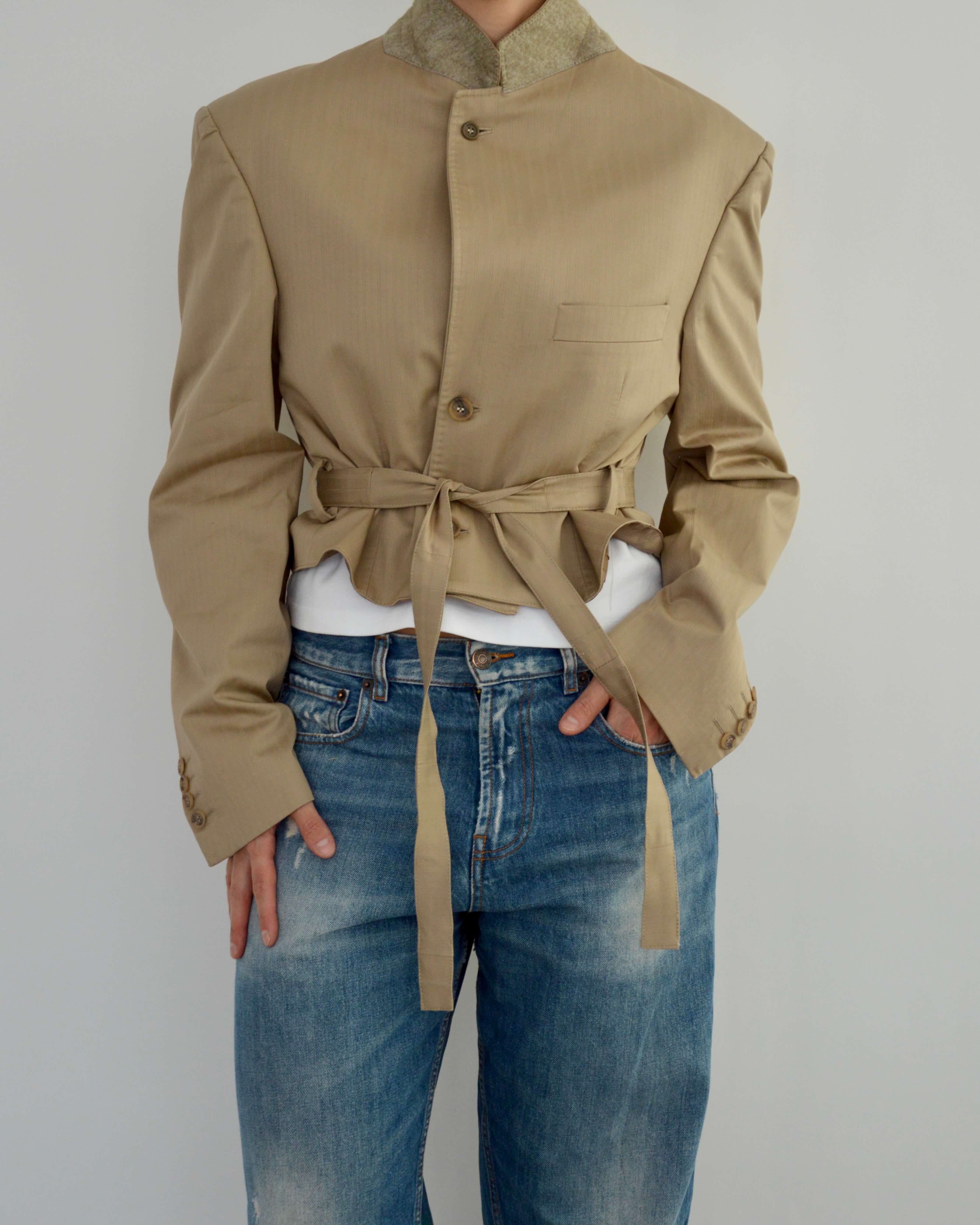 Vegan Tied-up Blazer - Beige (M)