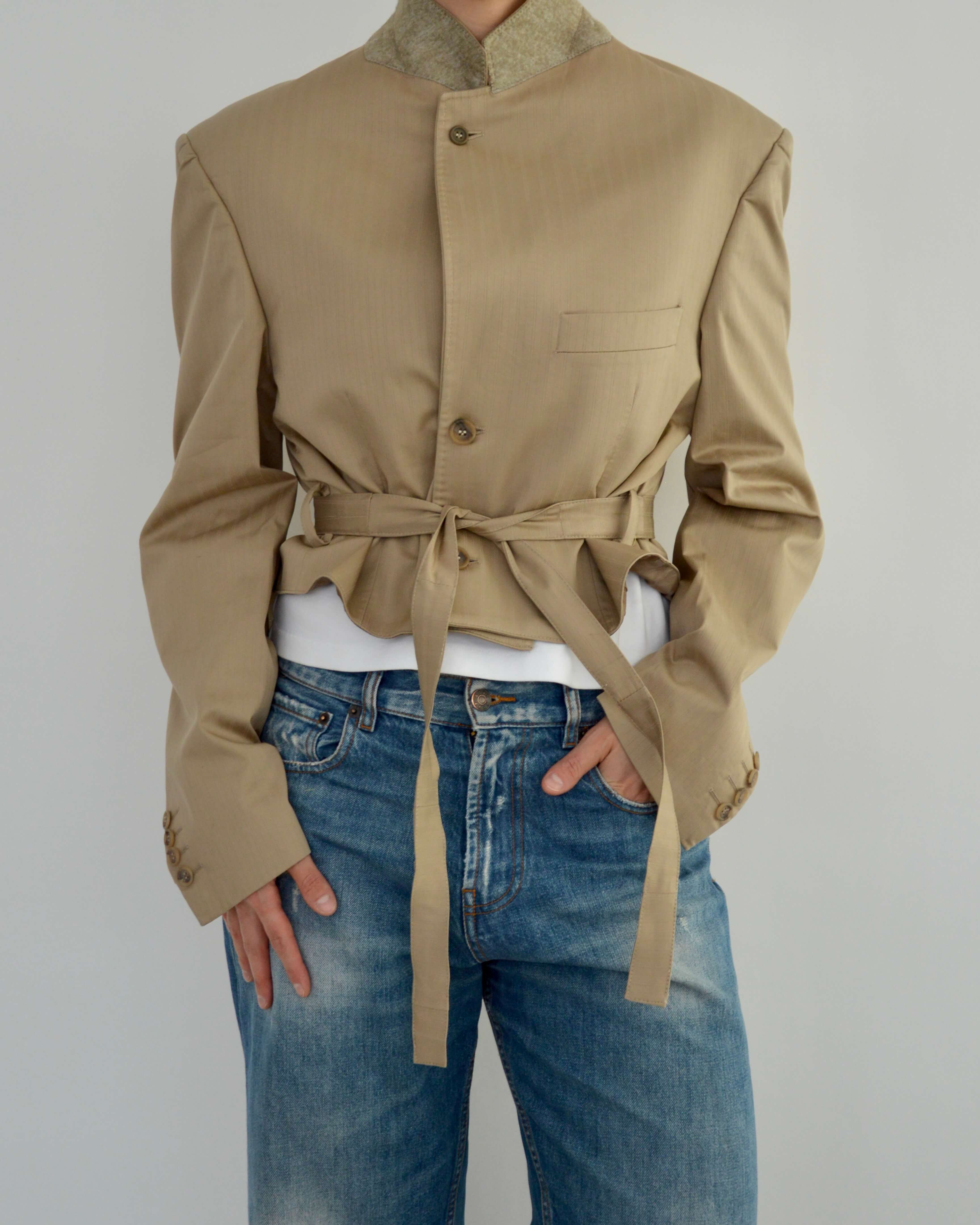 Vegan Tied-up Blazer - Beige (M)