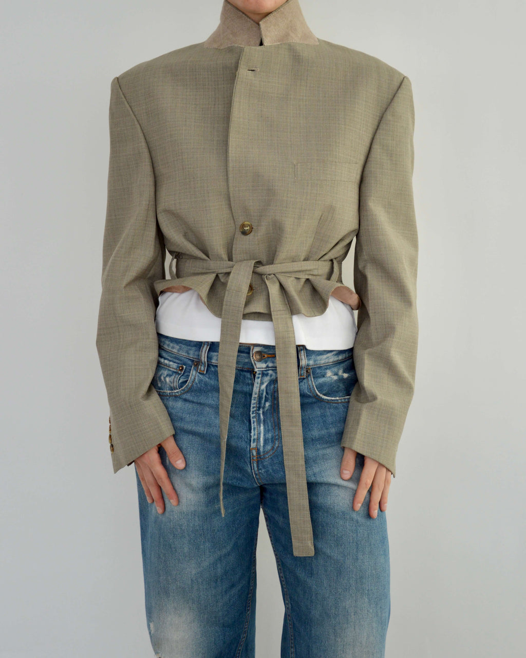 Tied-up Blazer - Light Green (M)