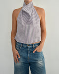 Halter Blouse - Purple Striped (M)