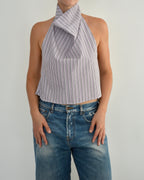 Halter Blouse - Purple Striped (M)