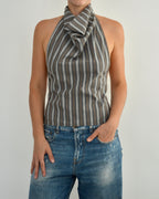 Halter Blouse - Grey Stripped (XS)