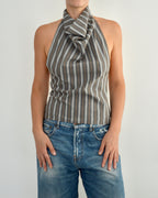 Halter Blouse - Grey Stripped (XS)