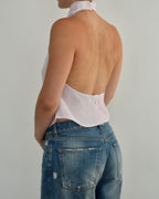 Halter Blouse - Linen Pink (M)