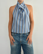 Halter Blouse - Blue Lines (M)