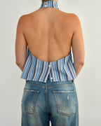 Halter Blouse - Blue Lines (M)