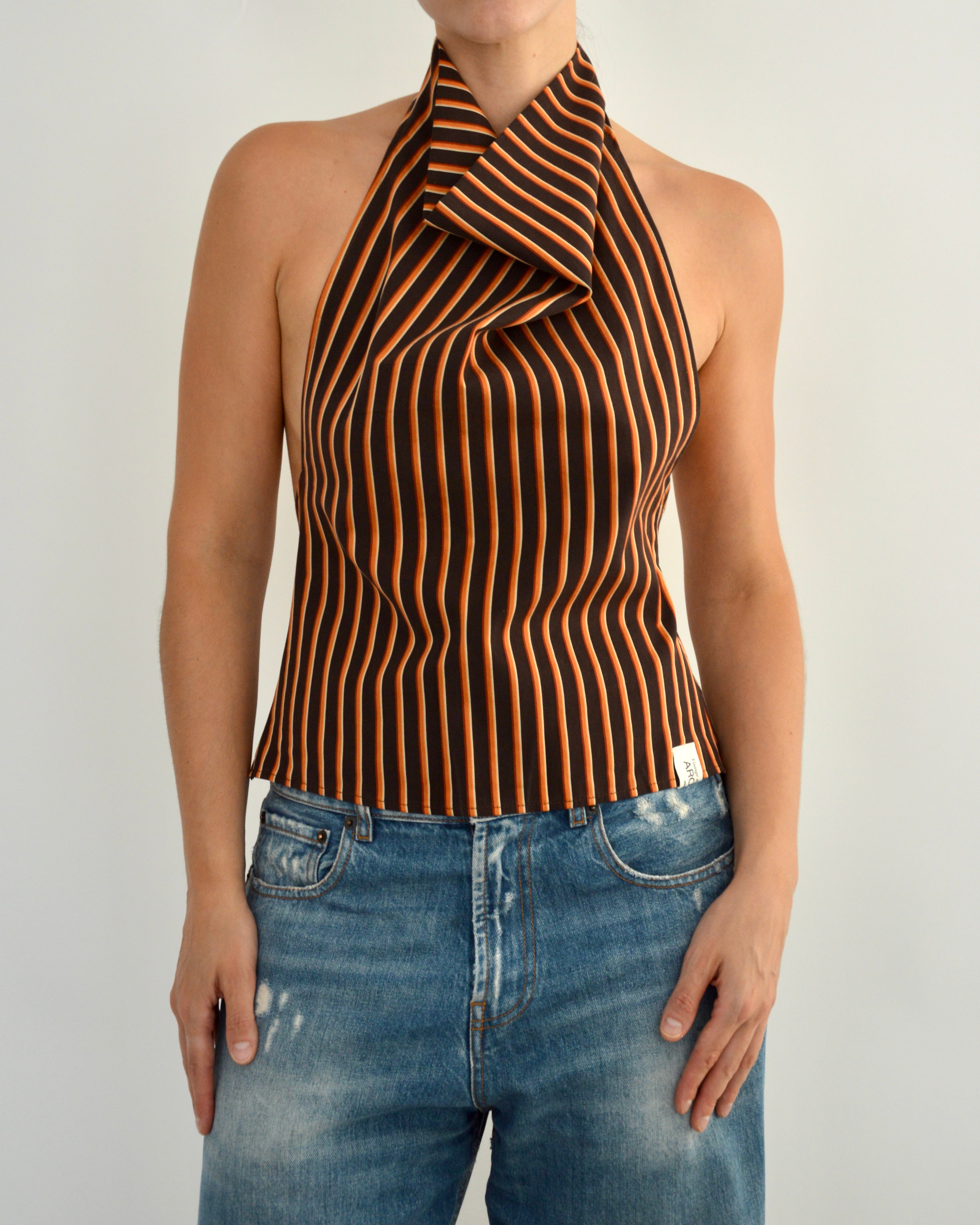 Halter Blouse - Orange Brown (S)