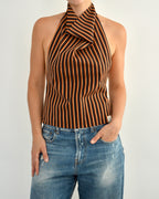 Halter Blouse - Orange Brown (S)