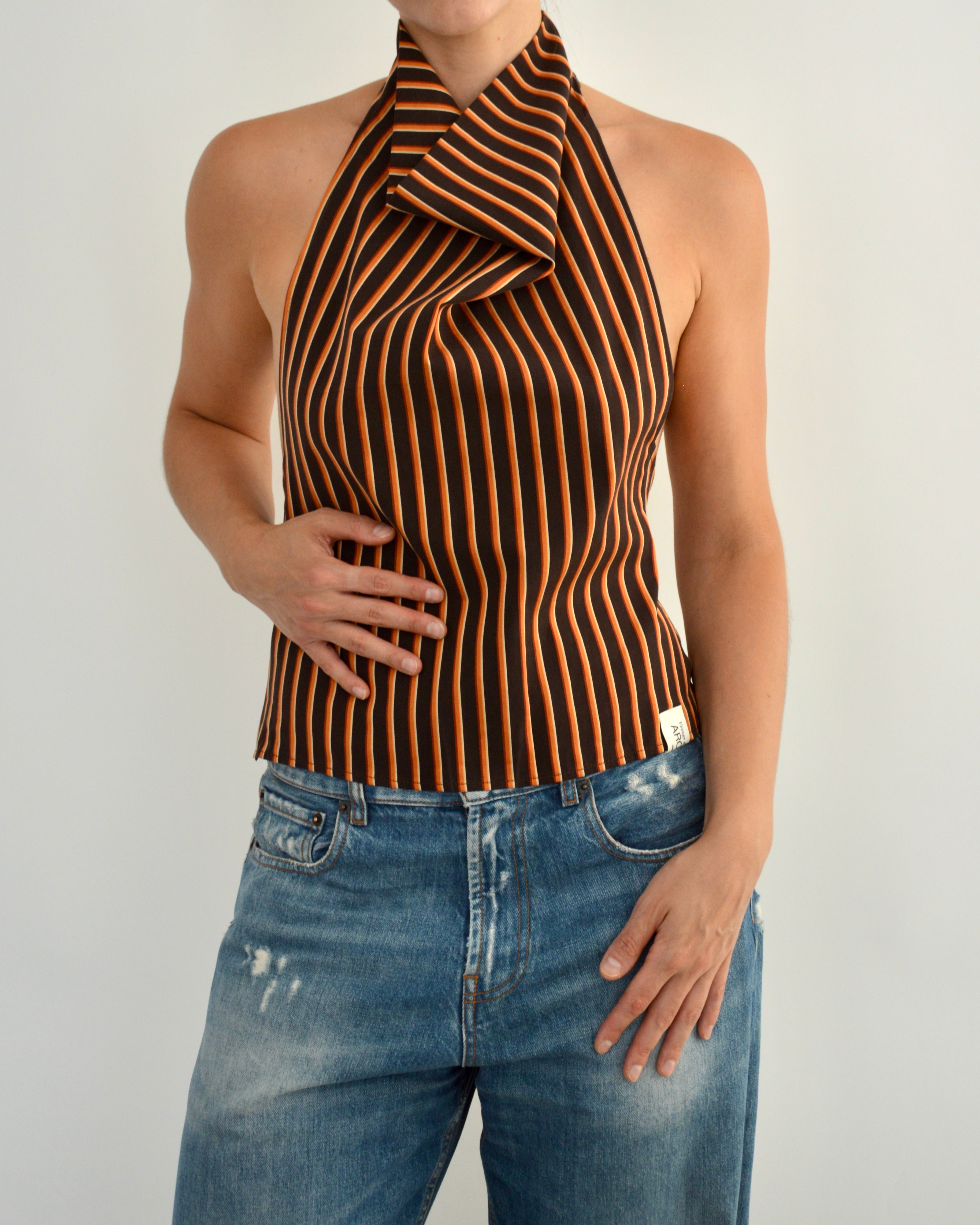 Halter Blouse - Orange Brown (S)