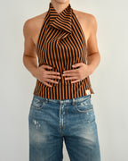 Halter Blouse - Orange Brown (S)