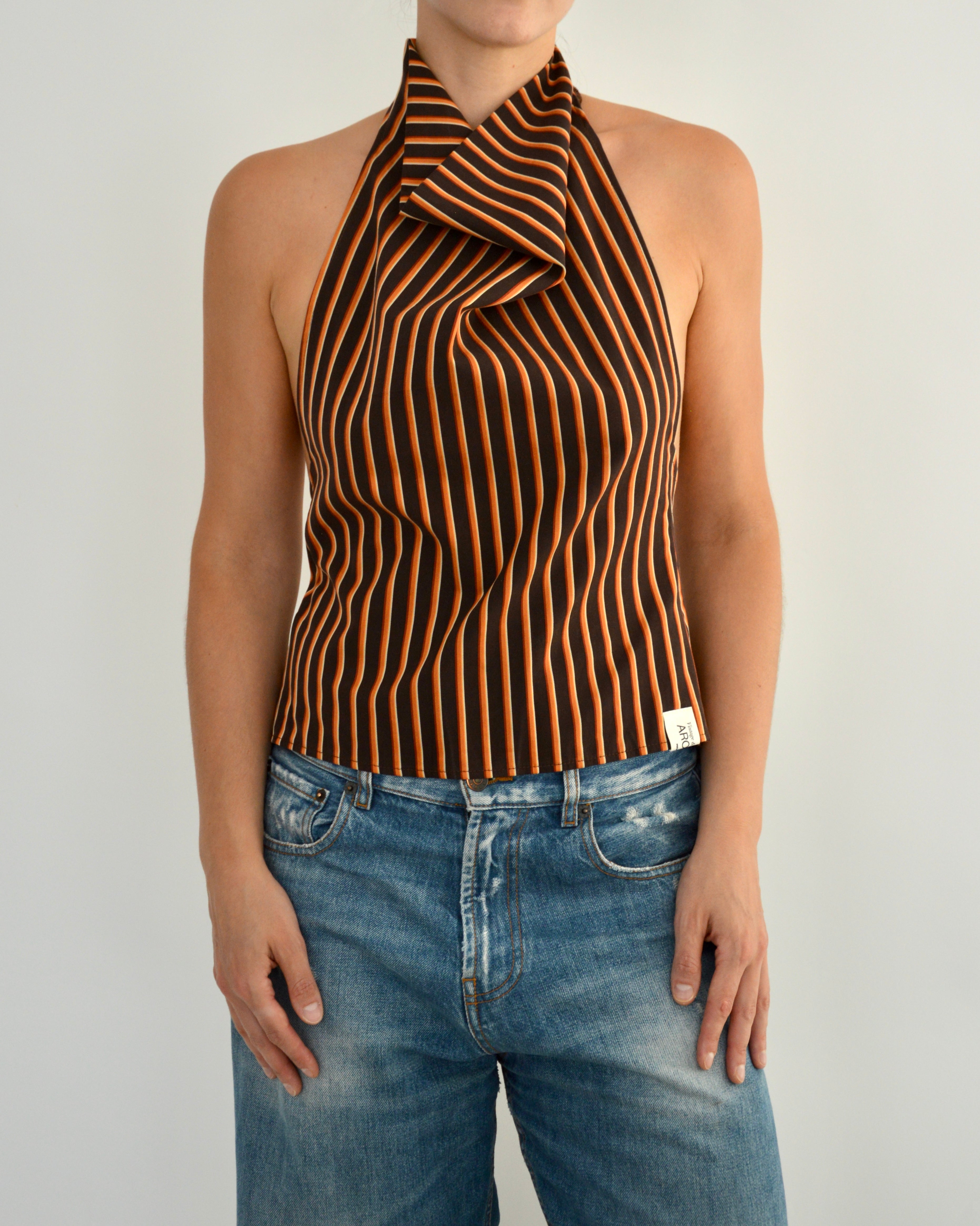 Halter Blouse - Orange Brown (S)